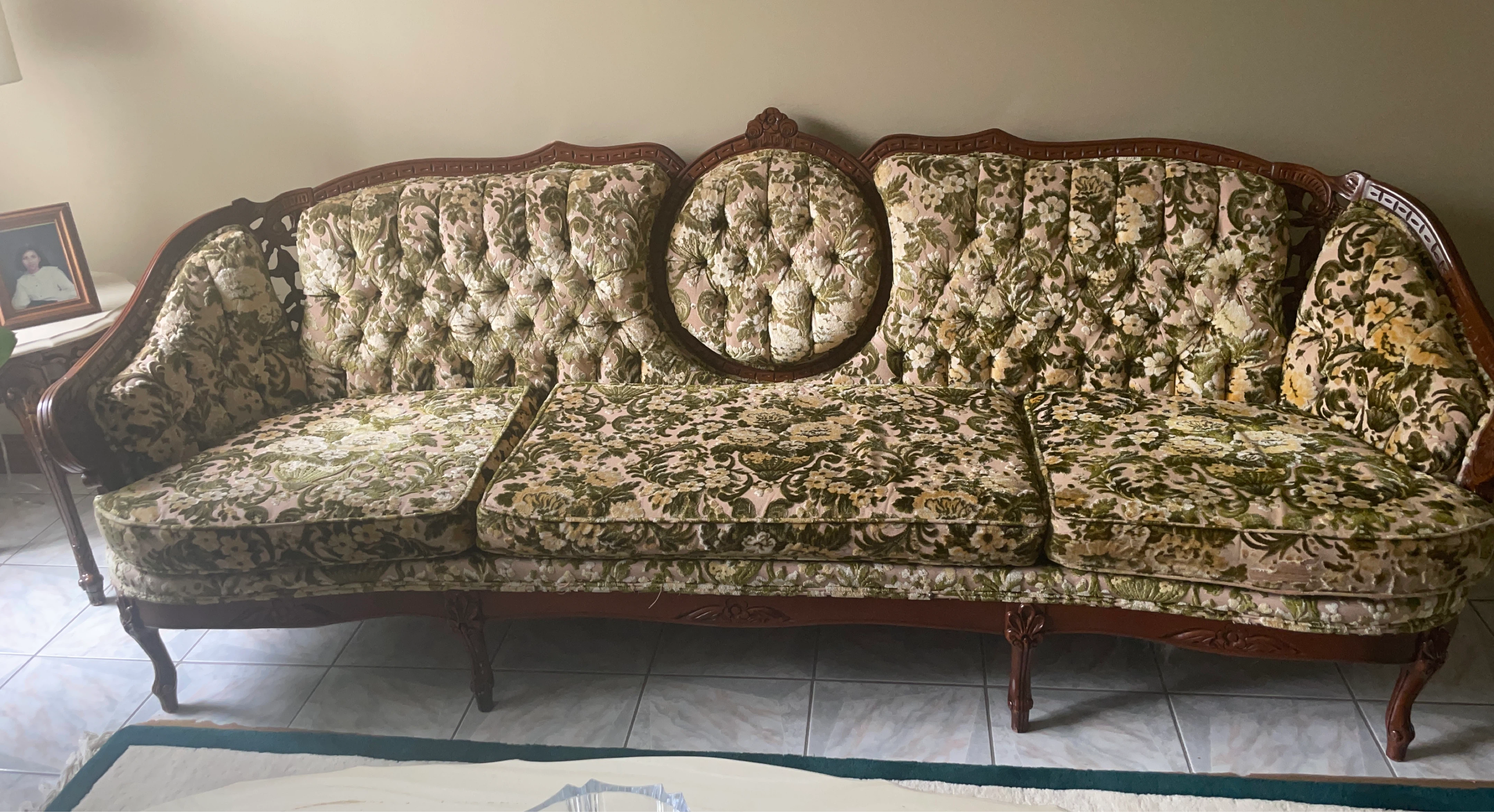 Vintage Floral Loveseat Sofa