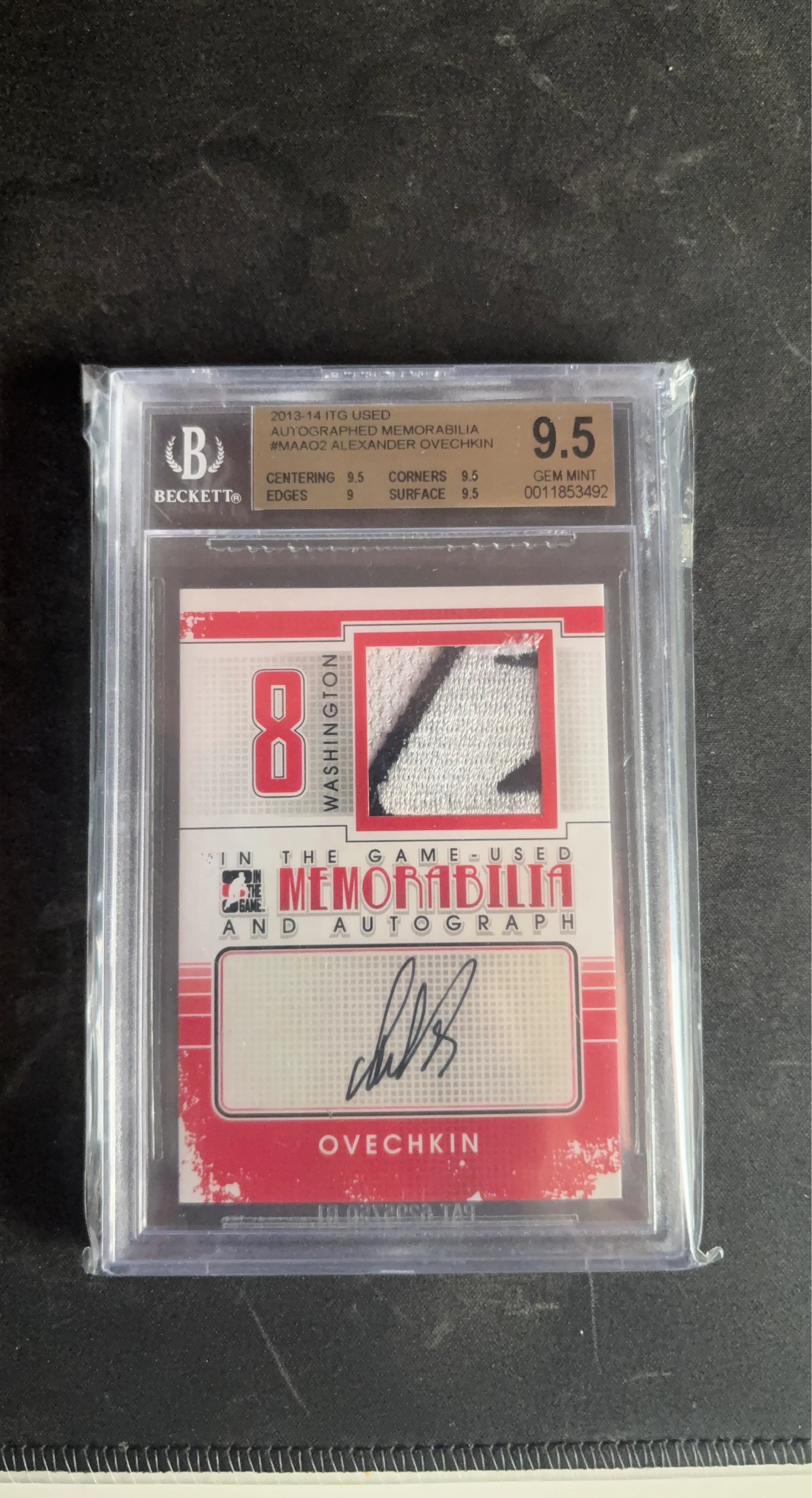 2013-14 Alexander Ovechkin Autographed Memorabilia Card