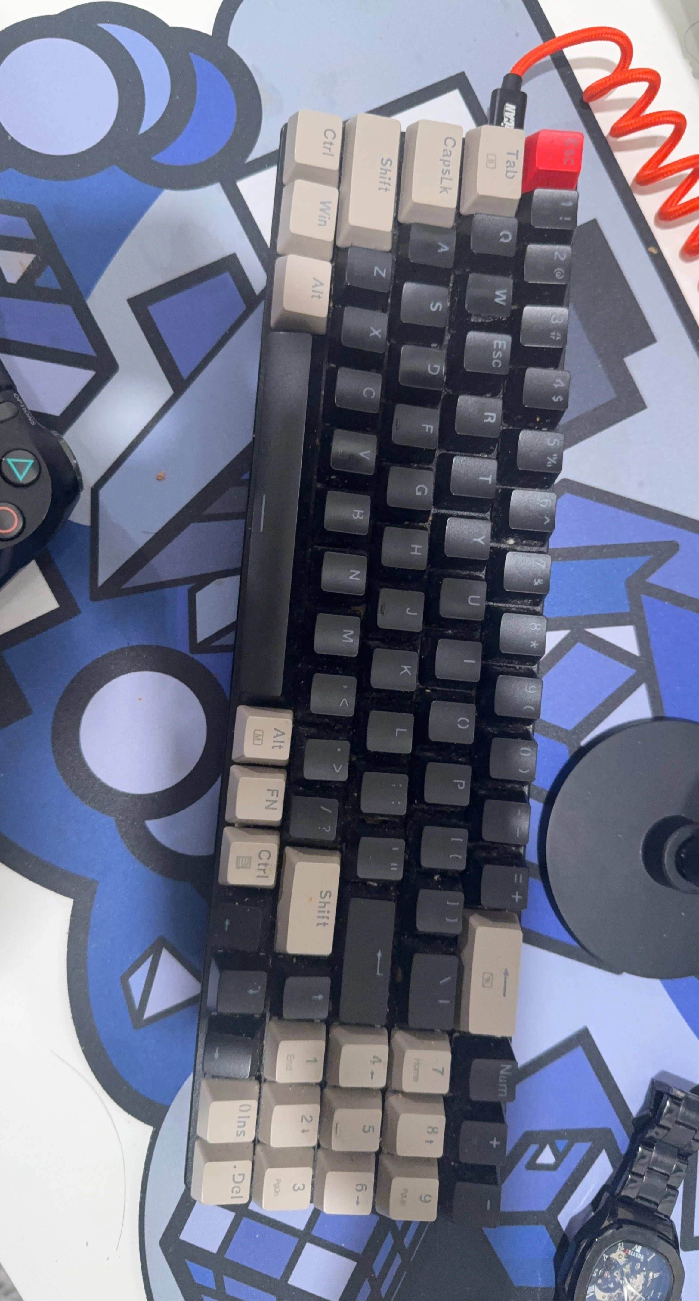 Custom Mechanical Keyboard - Black and Beige Keycaps