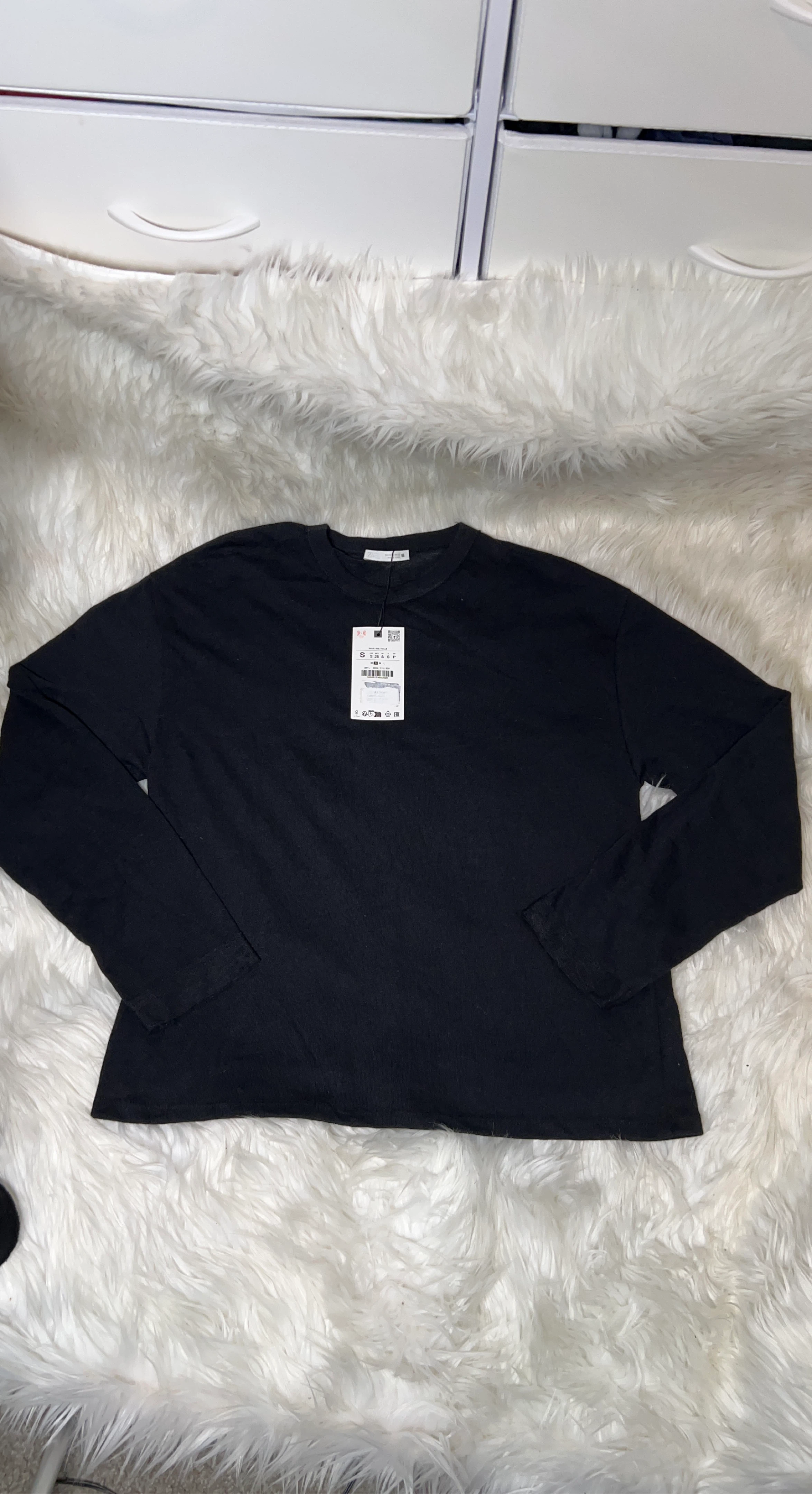 Black Zara Long Sleeve T-Shirt - Size S