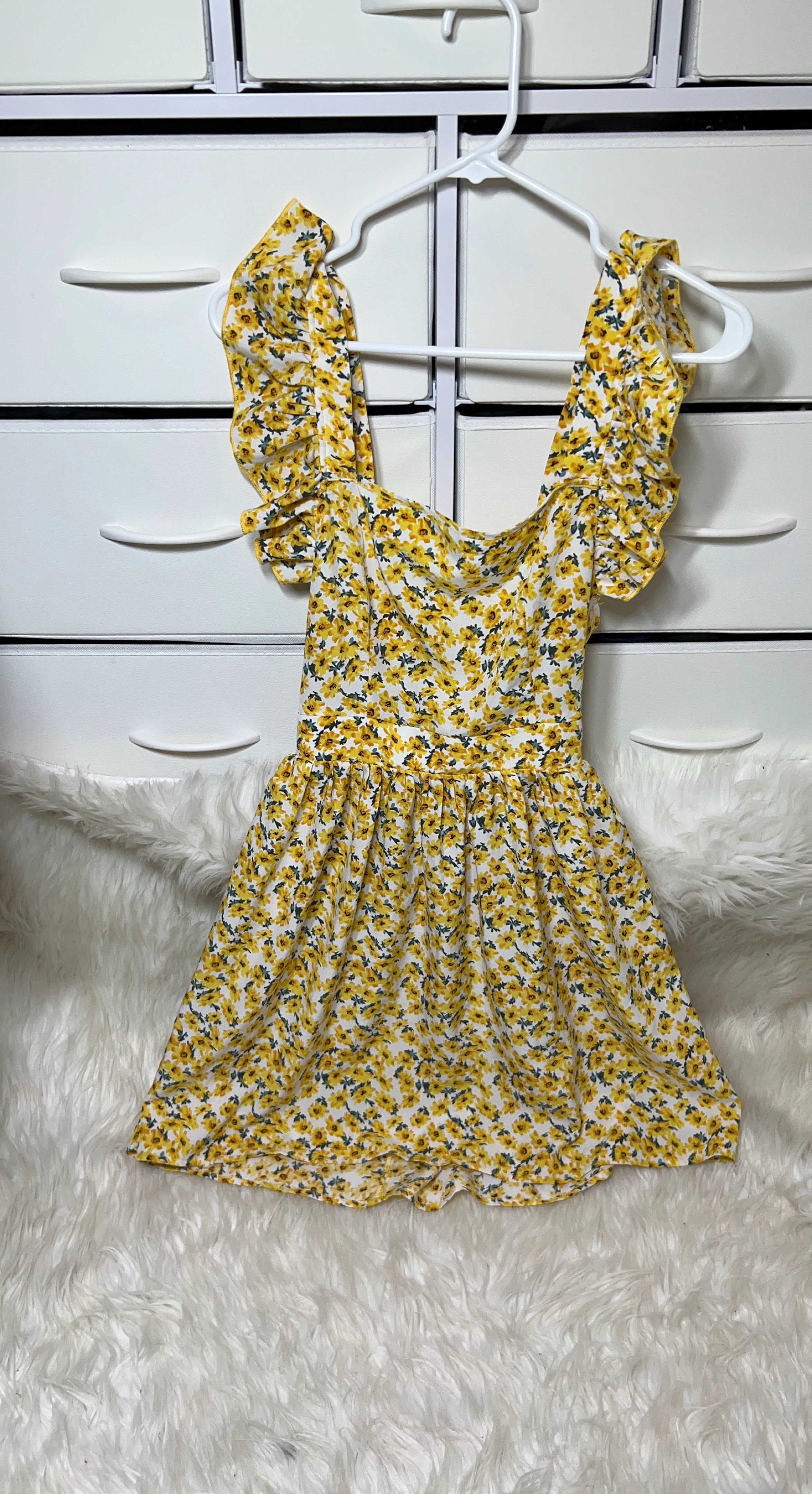 SHEIN Yellow Floral Dress Size XS