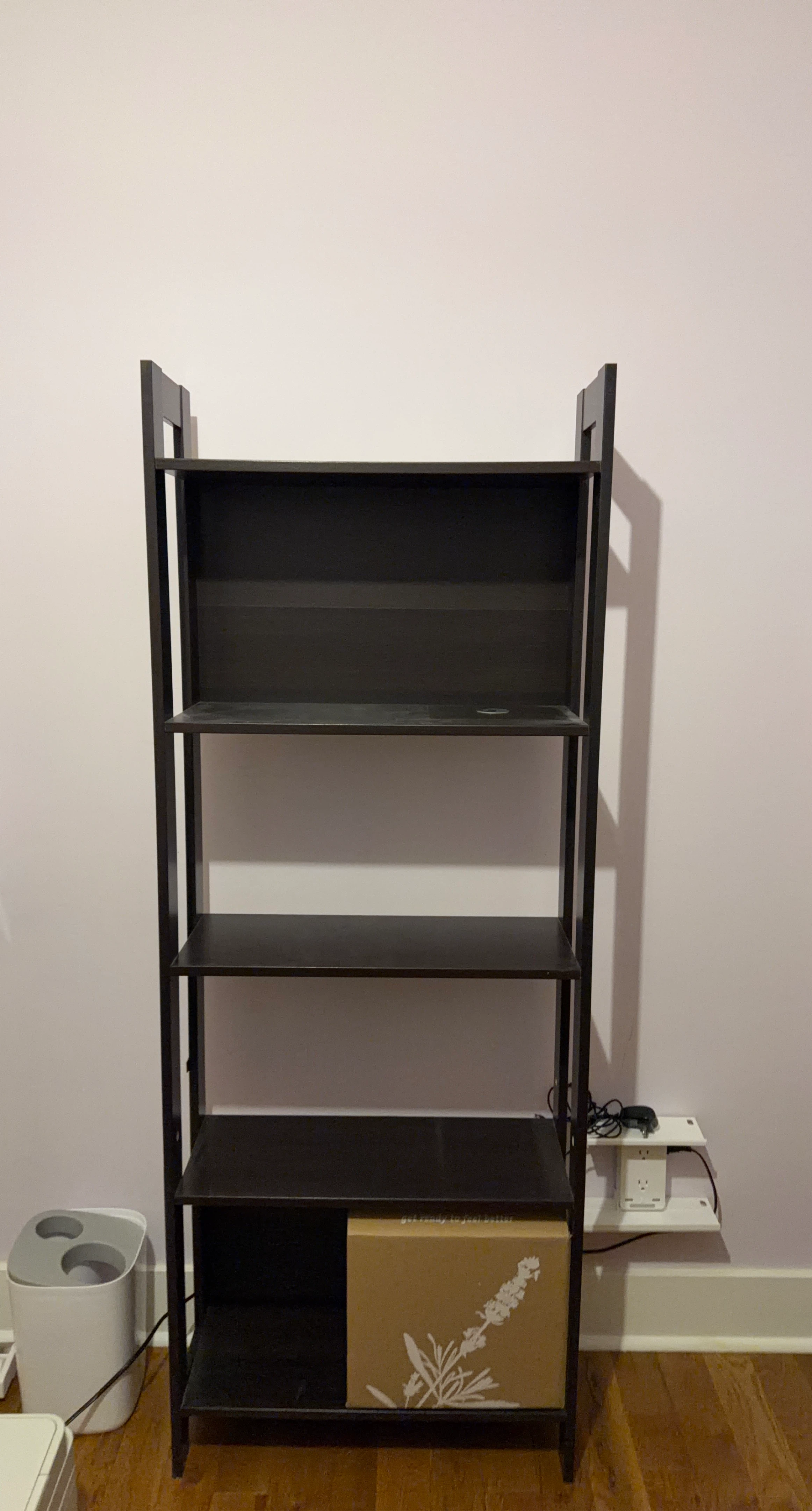 IKEA Dark Brown 5-Shelf Leaning Bookshelf