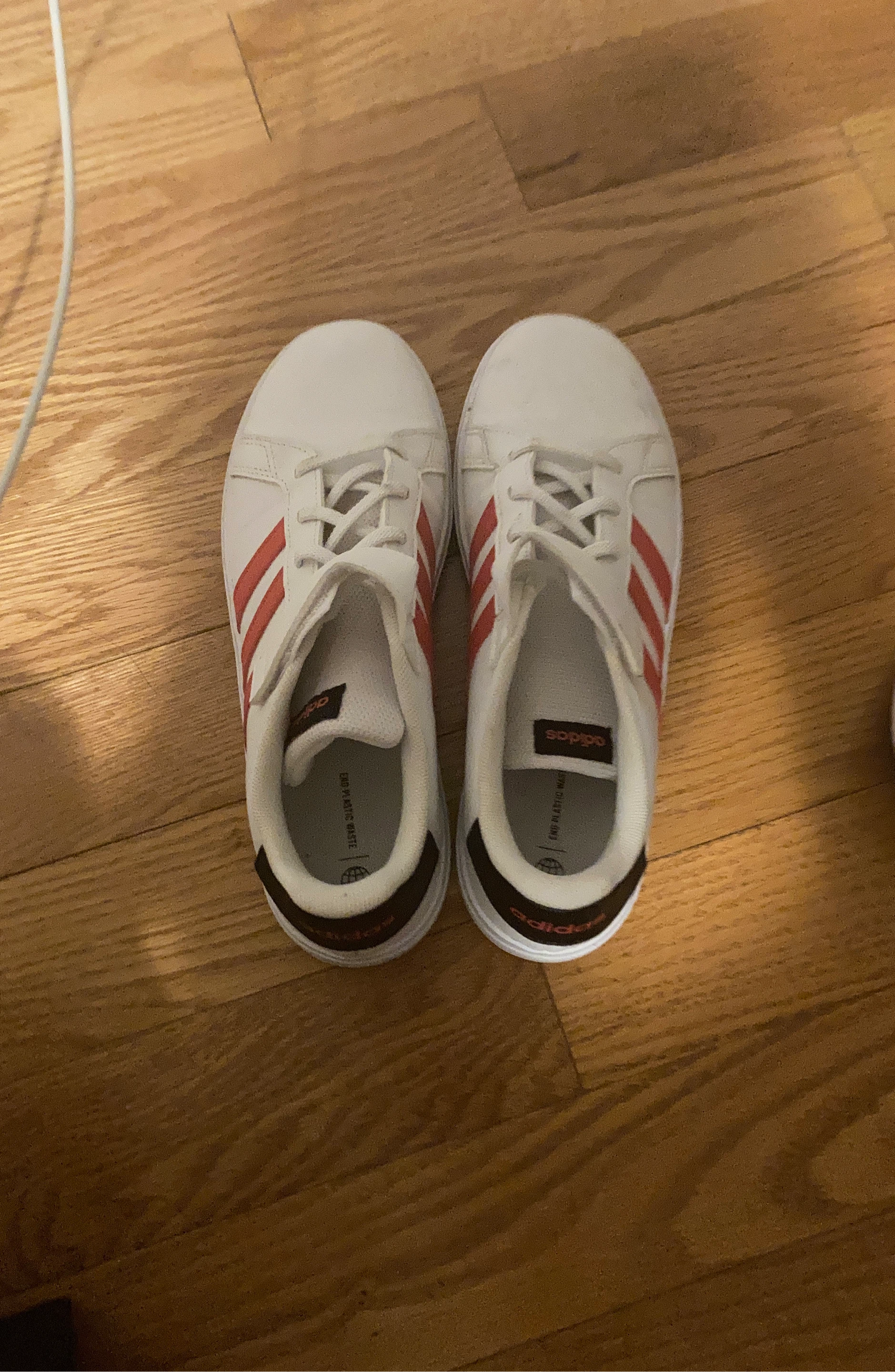 Adidas Grand Court Shoes White Red Size 6.5