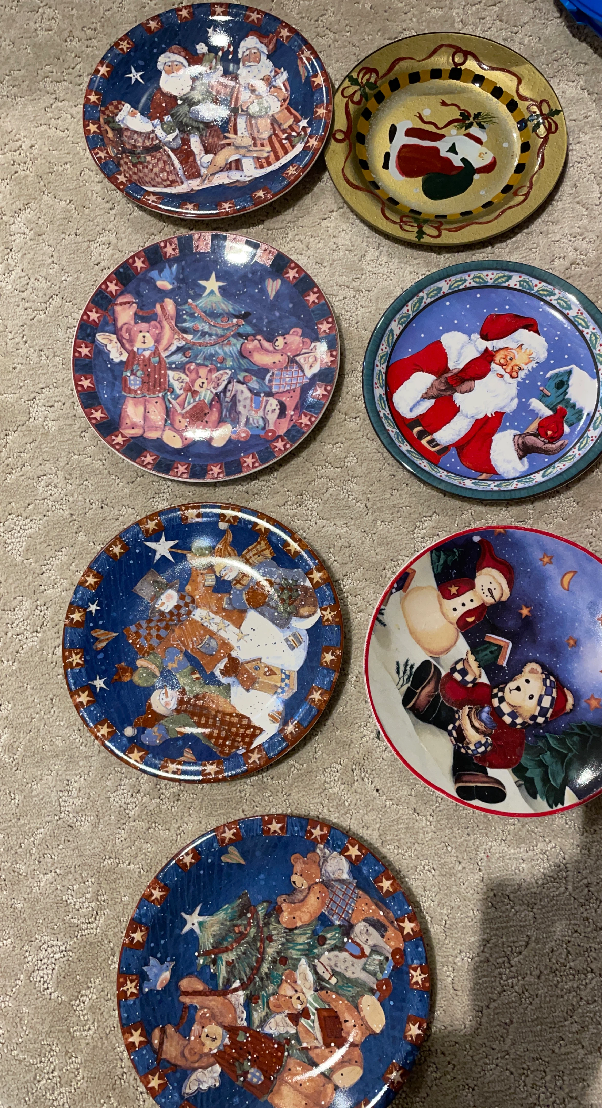 Set of 6 Christmas Decorative Plates