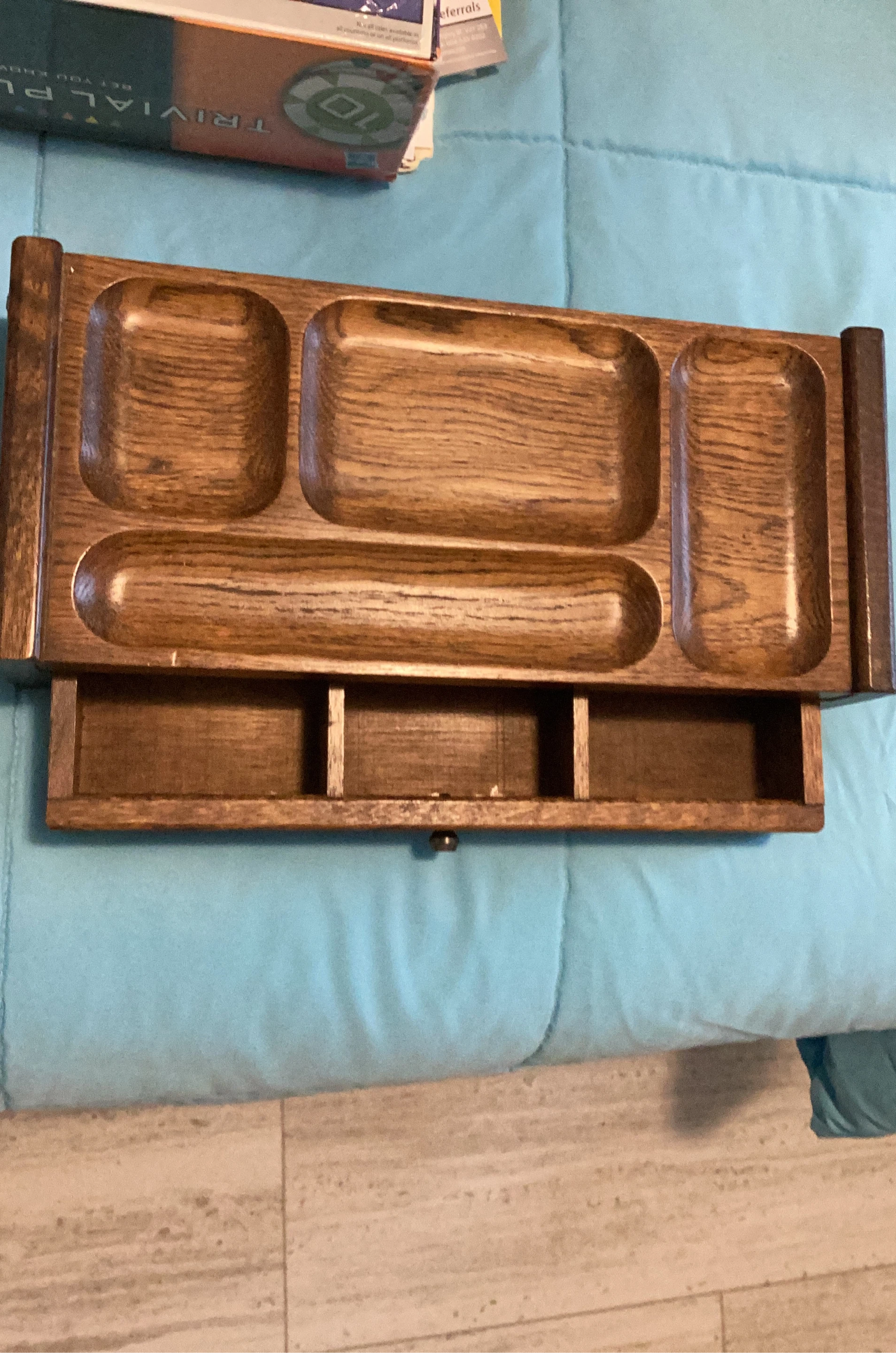 Wooden Desk Organizer with Drawer