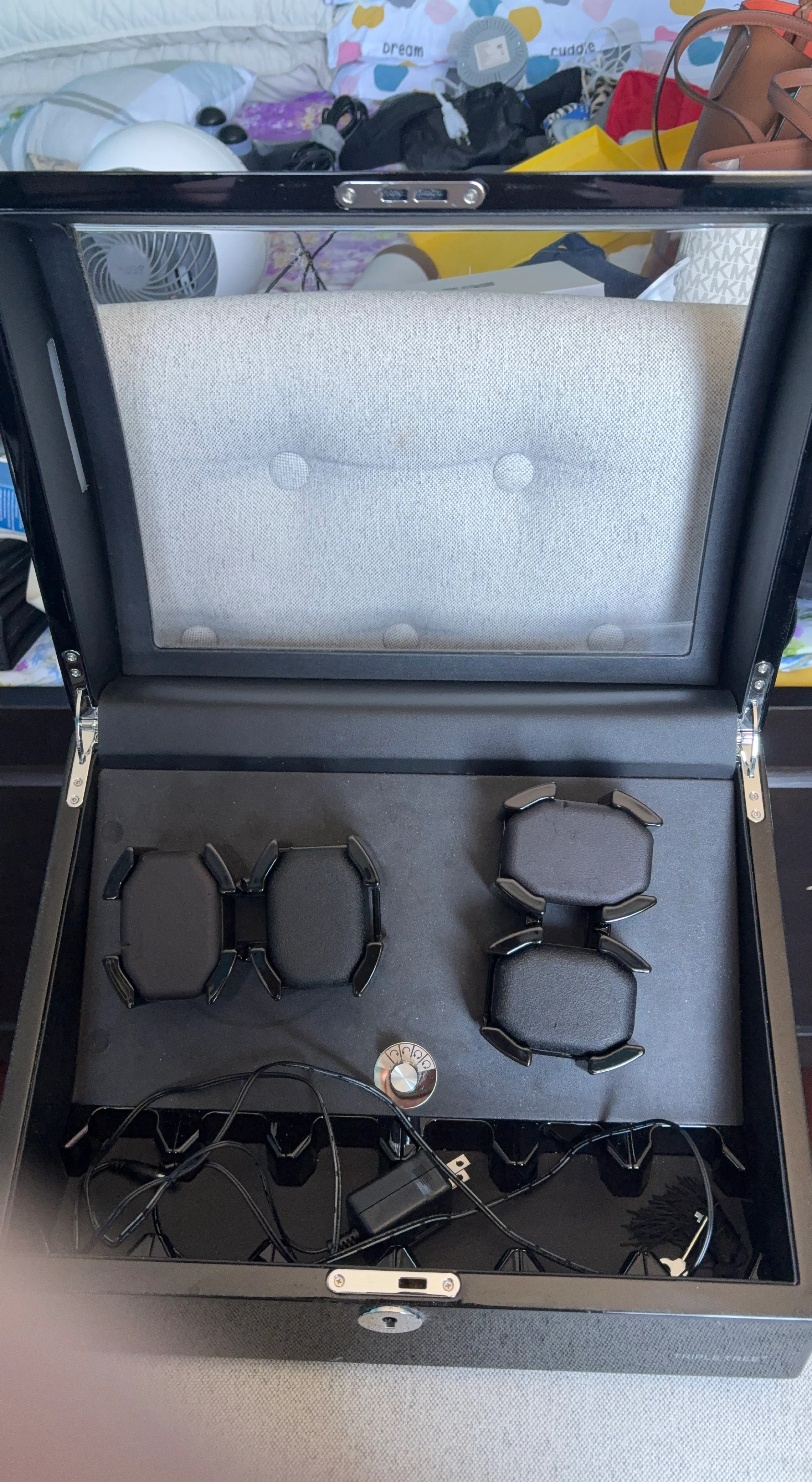 Triple Tree Watch Winder Box for 4 Watches
