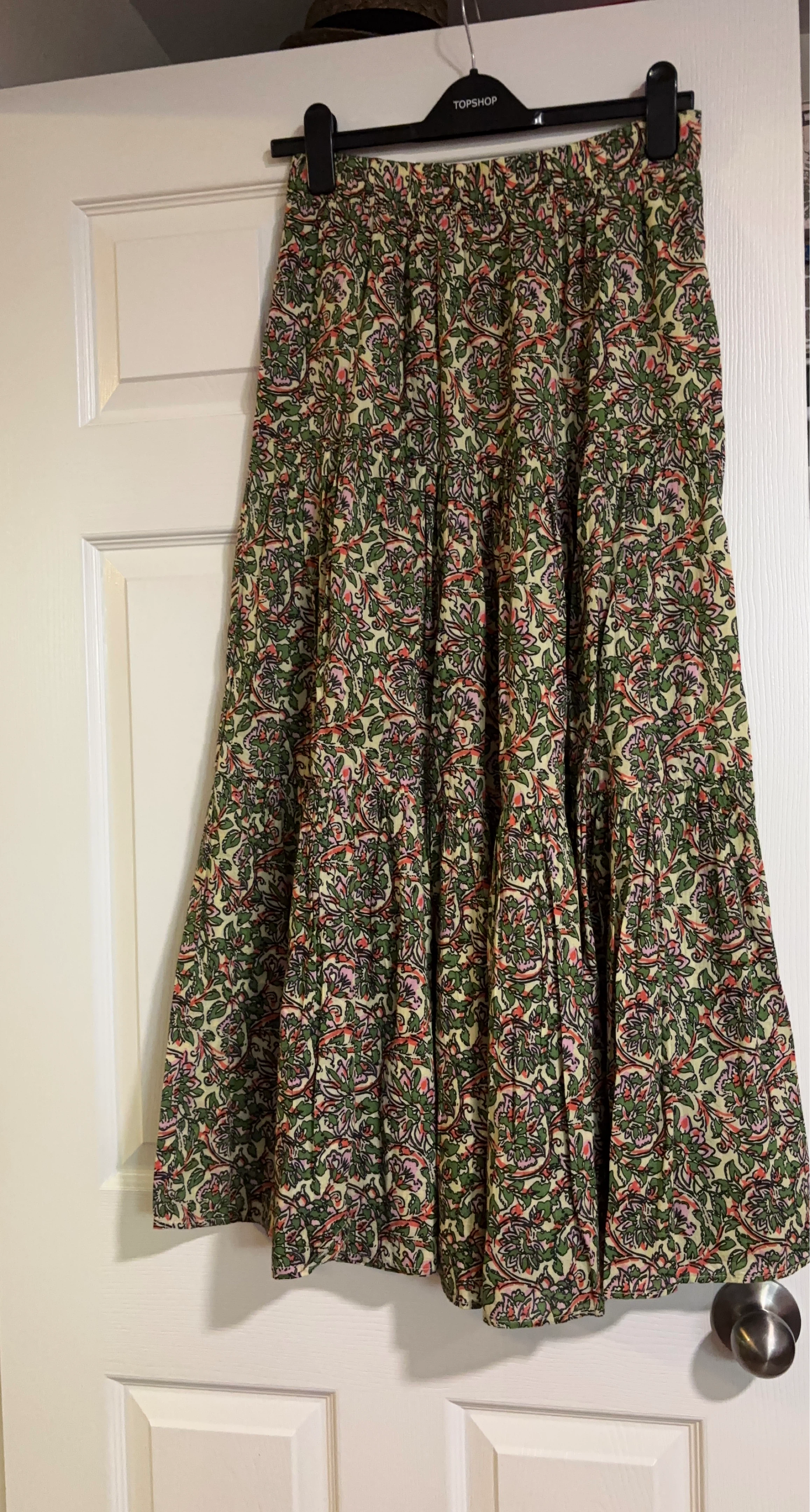 Topshop Tiered Maxi Skirt - Floral Print