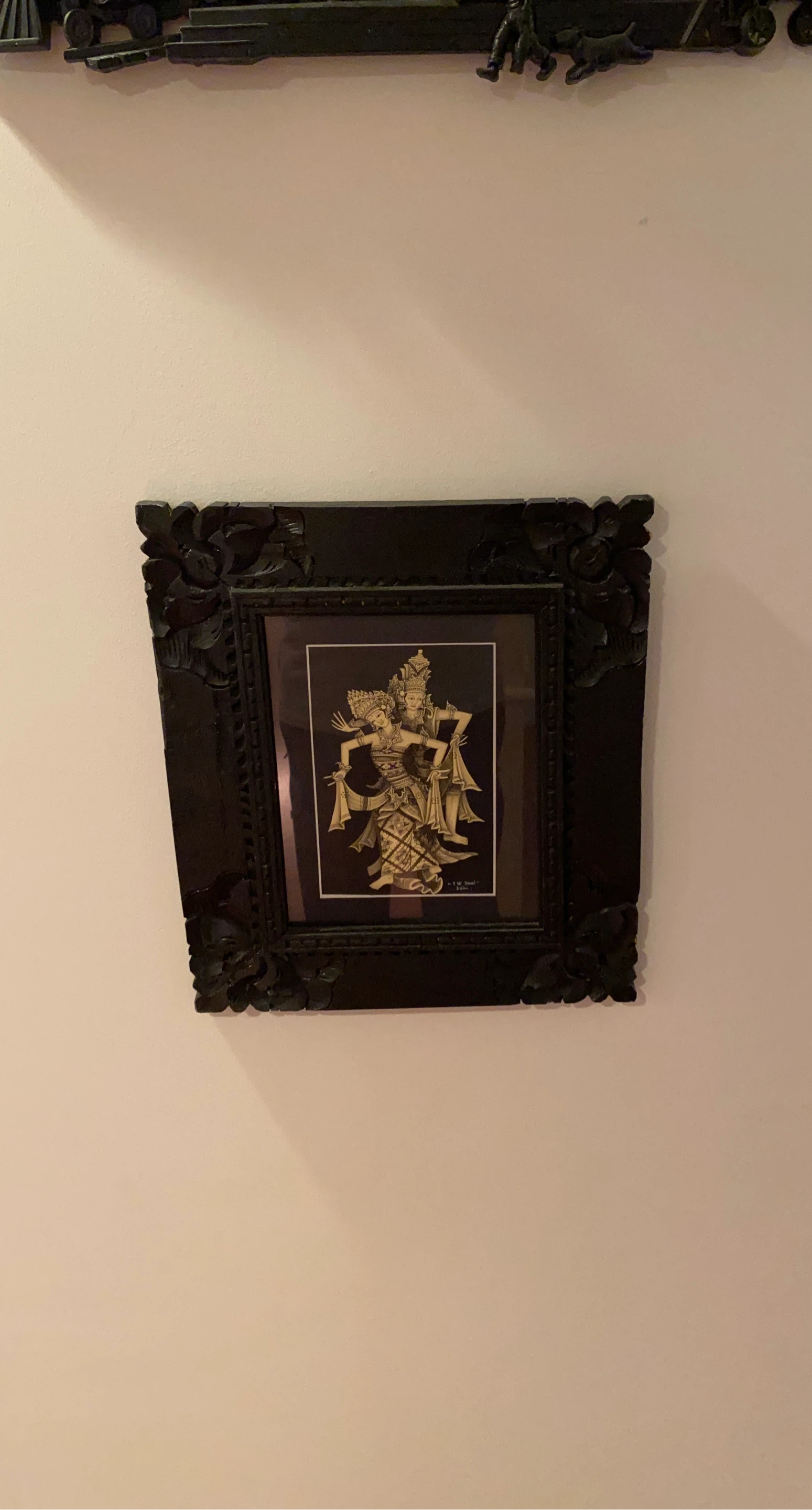 Framed Balinese Dancer Artwork