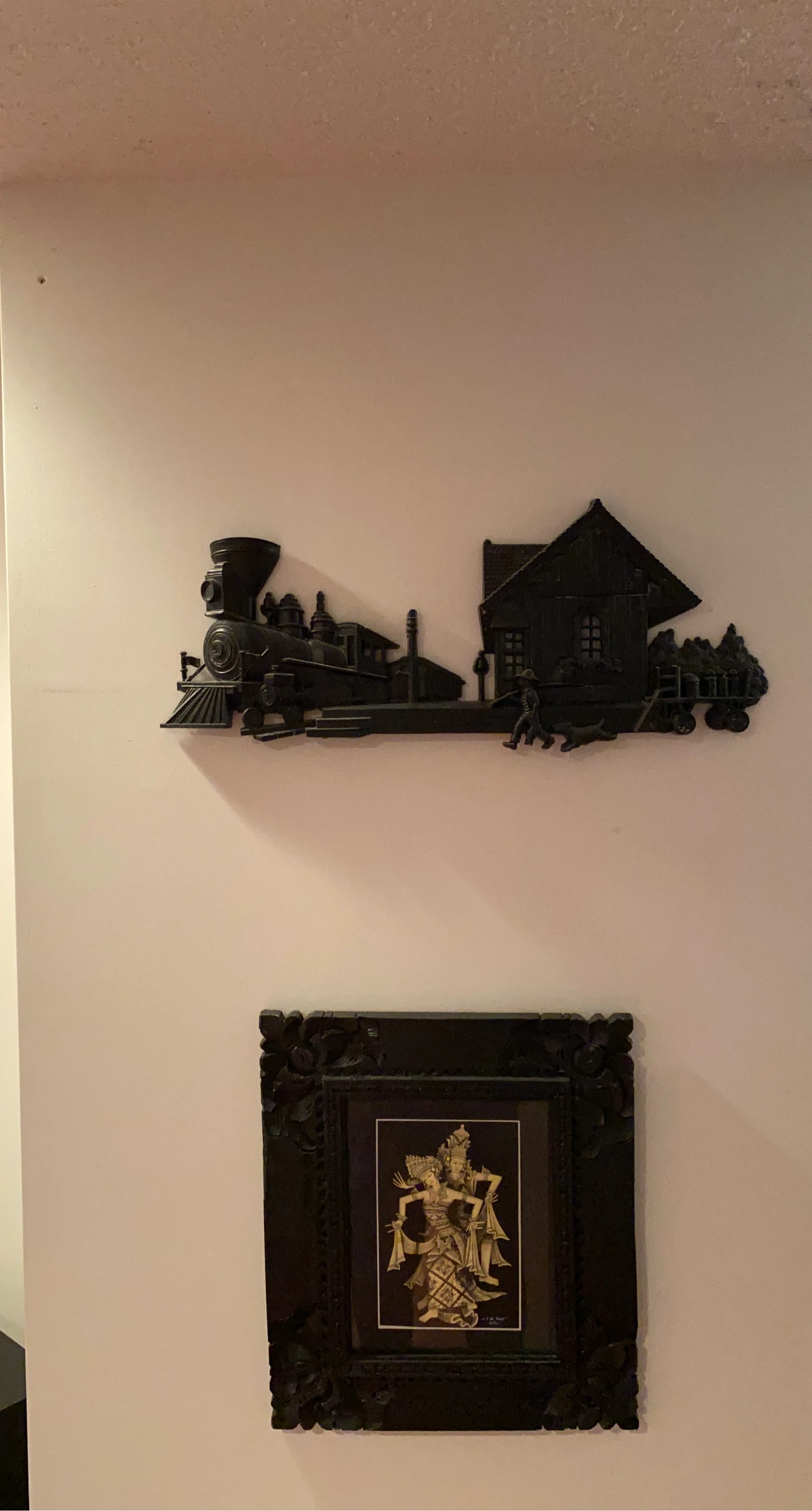Black Train and Station Wall Art
