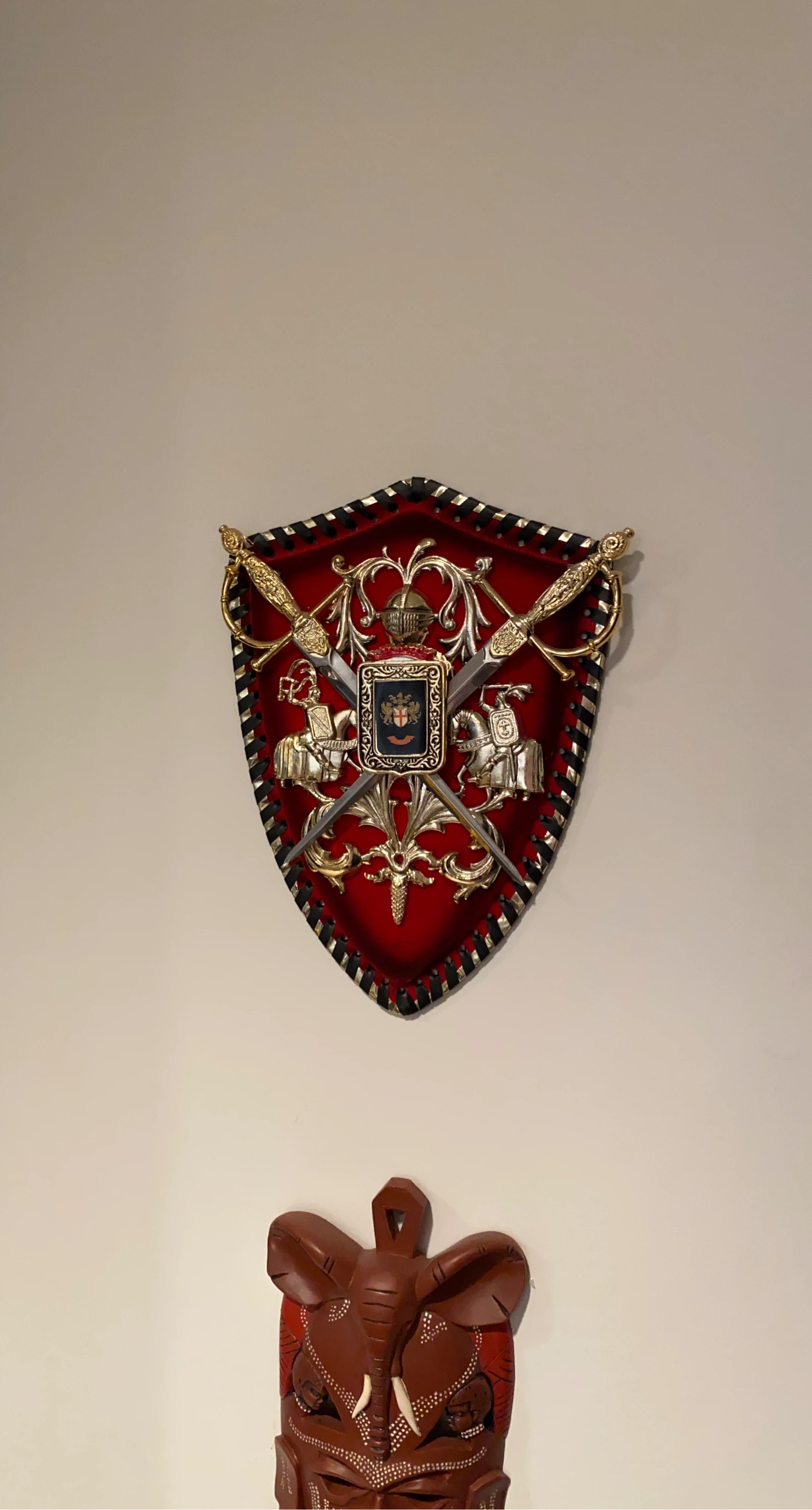 Decorative Coat of Arms Wall Plaque with Swords