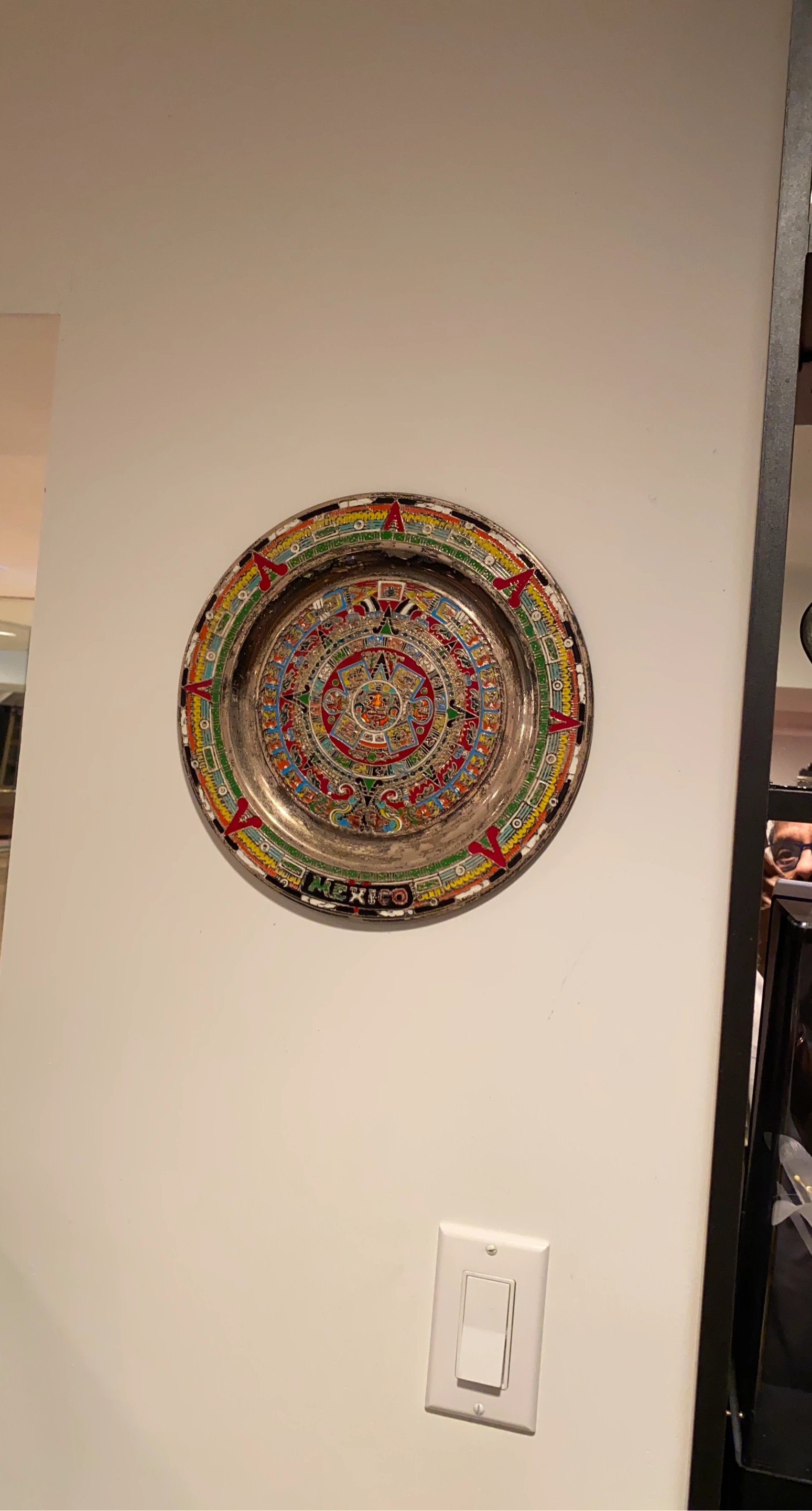 Decorative Aztec Calendar Plate from Mexico