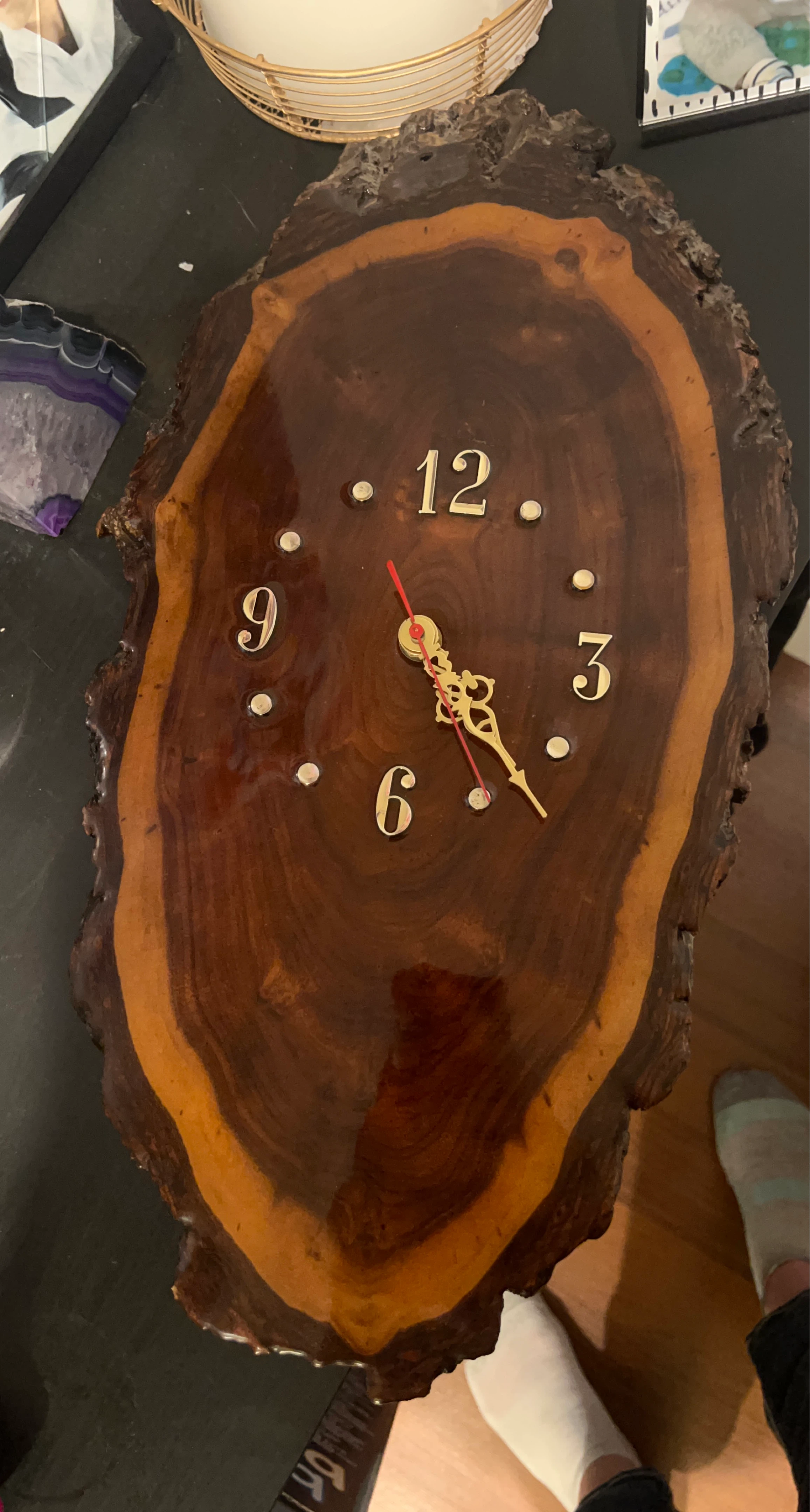 Live Edge Wood Slice Wall Clock
