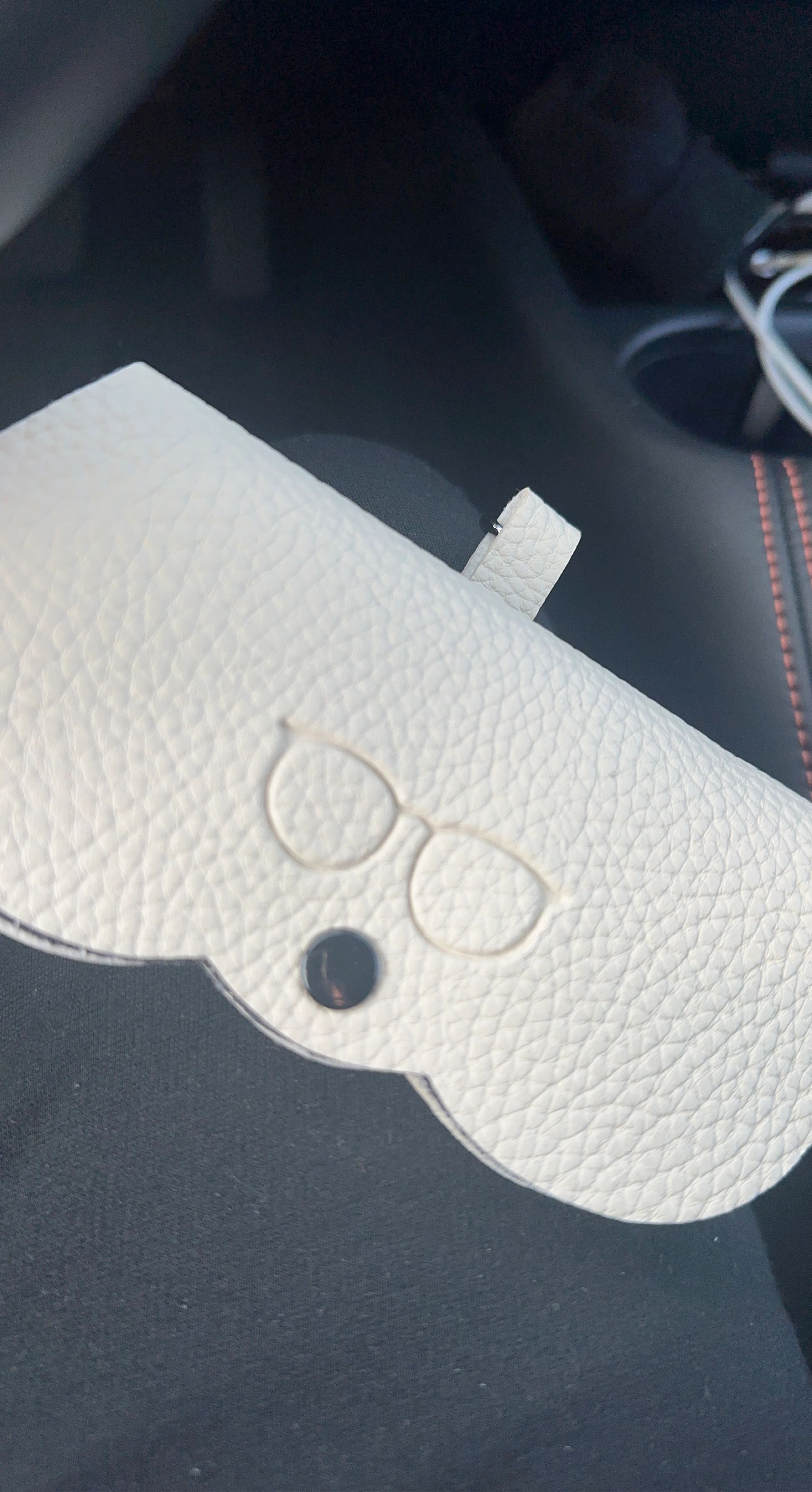 White Faux Leather Eyeglass Case