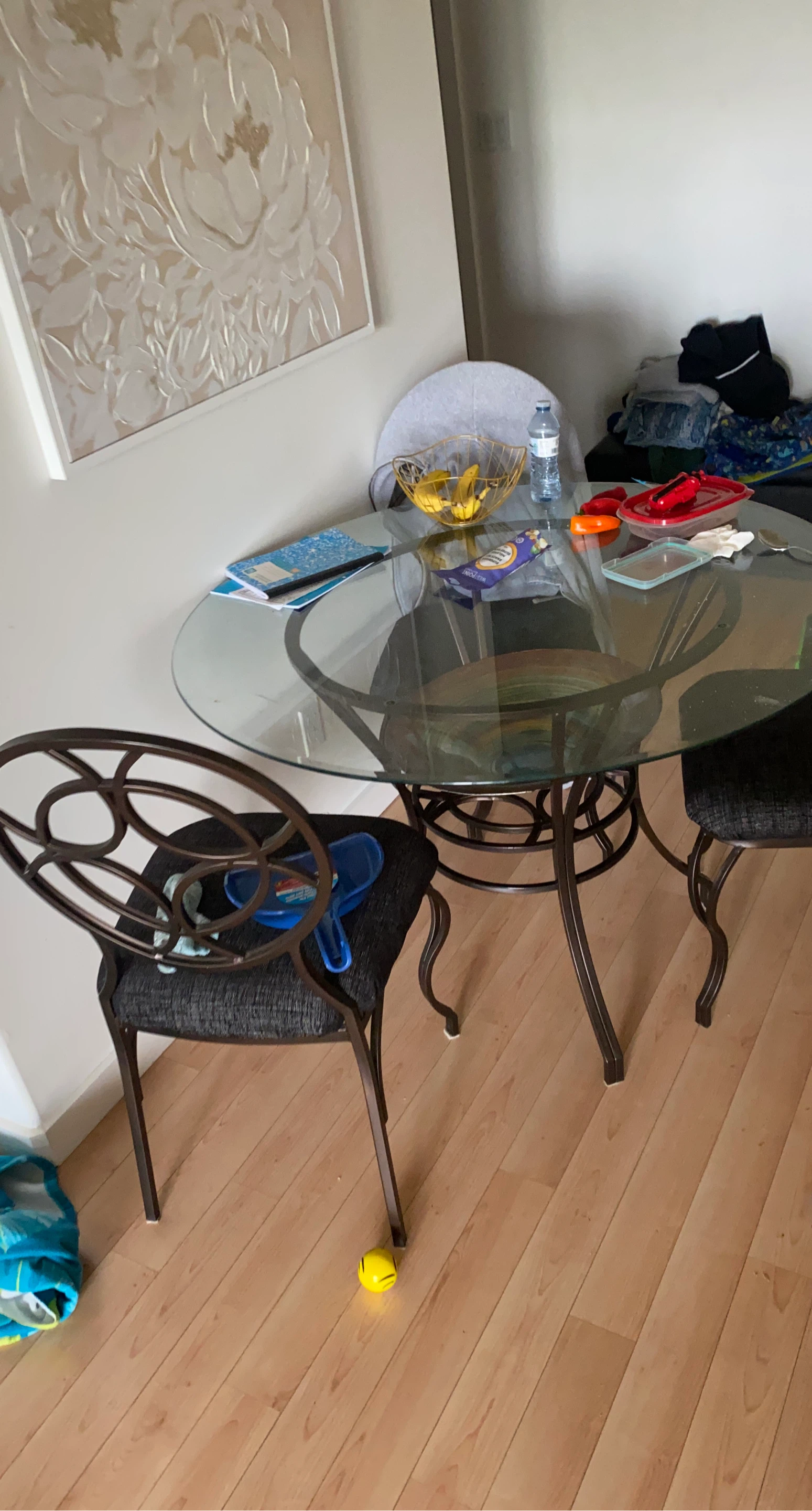 Glass Top Dining Table and Chairs
