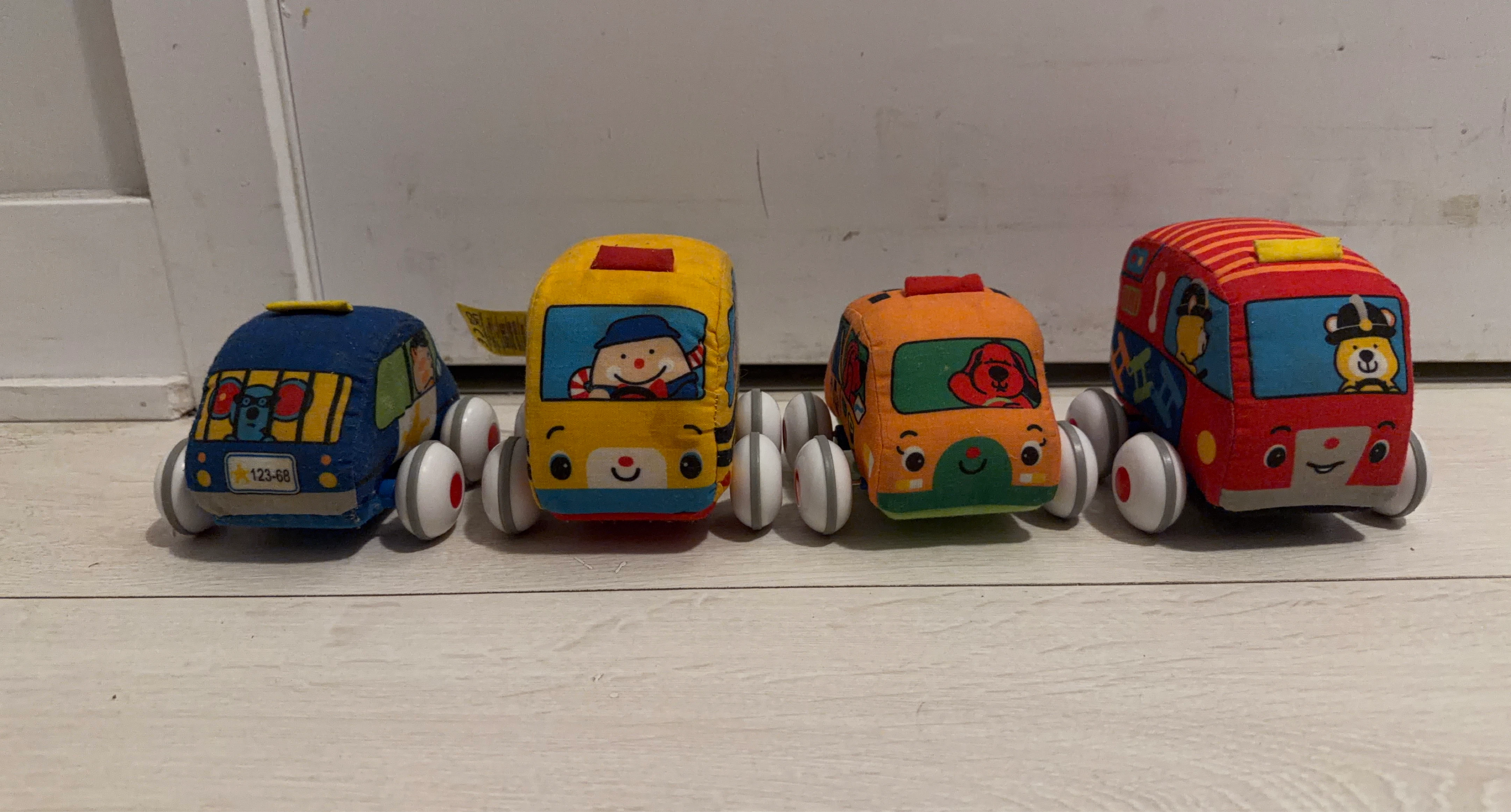 Set of 4 Plush Toy Vehicles
