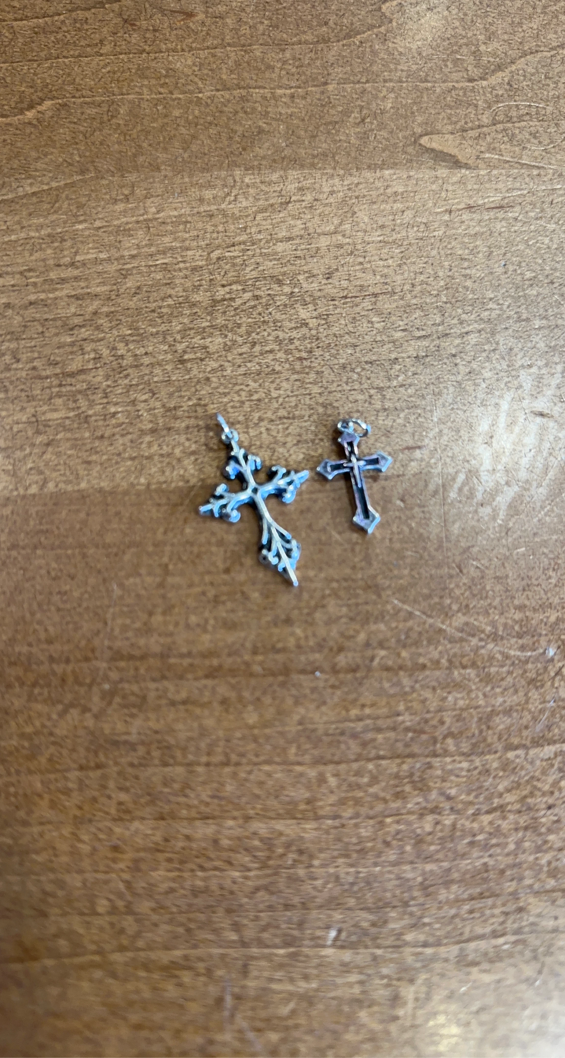 Set of 2 Small Decorative Cross Charms