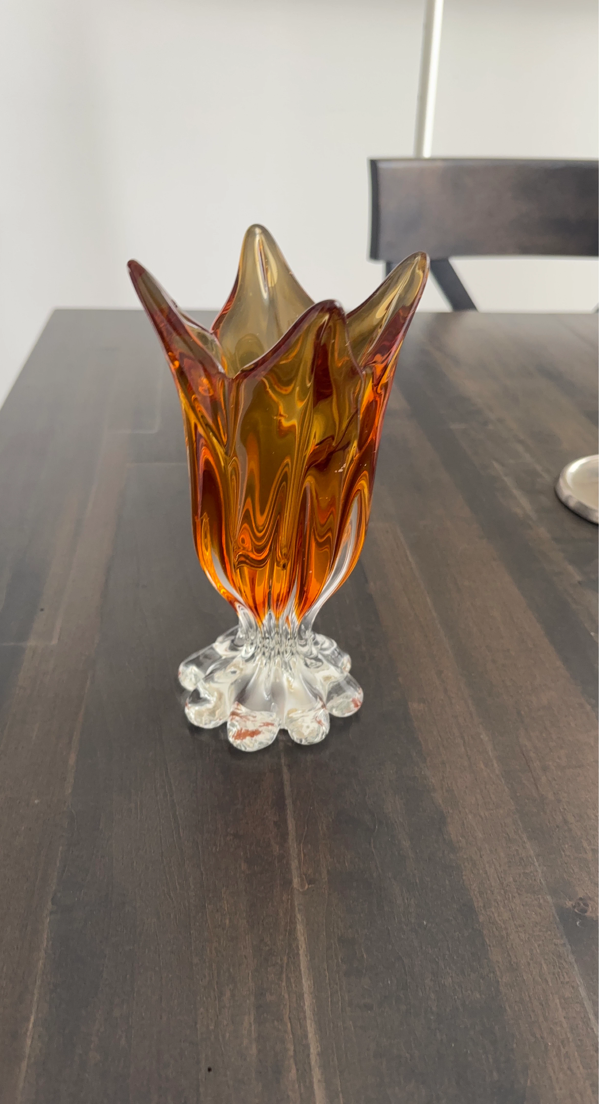 Orange Glass Tulip Vase