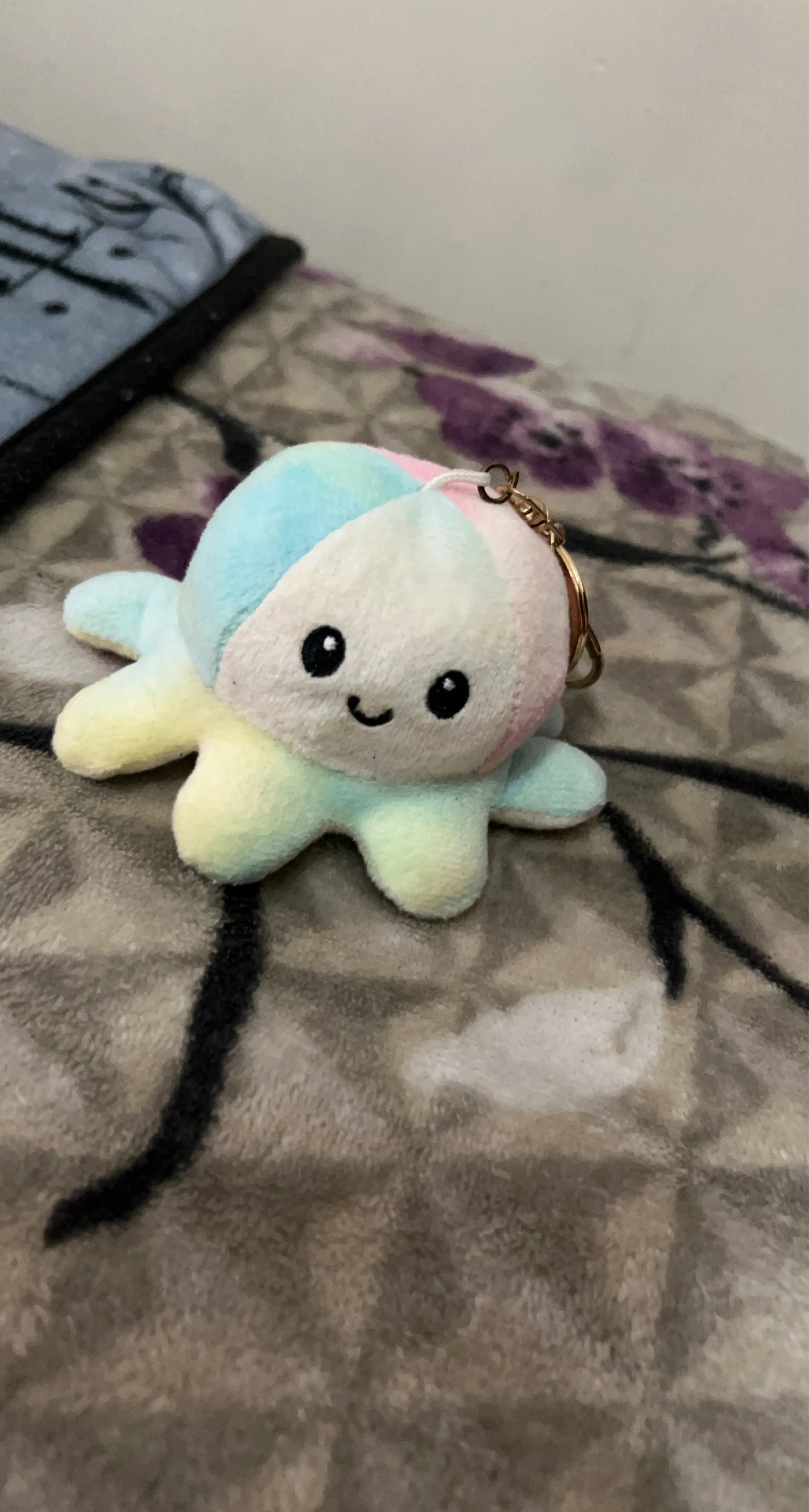 Rainbow Flippy Octopus Keychain Plush Toy