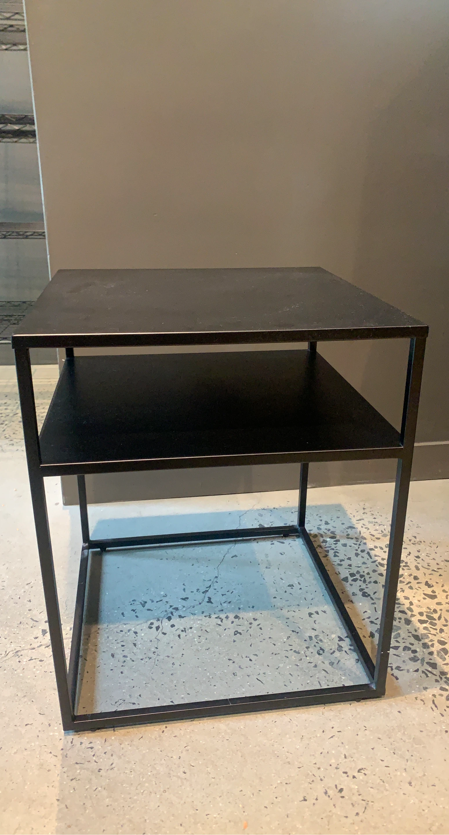 Black 2-Tier Metal End Table