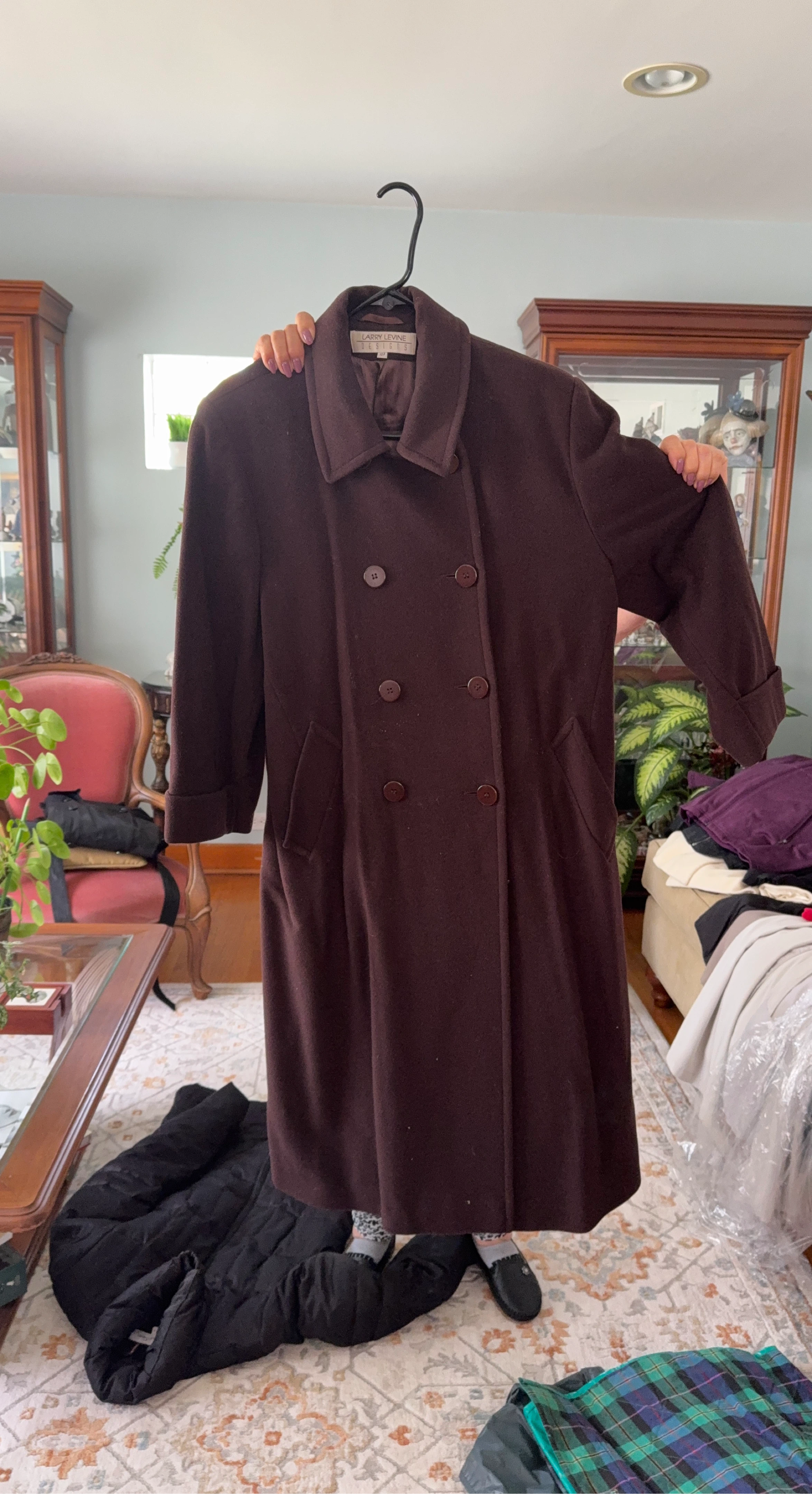 Larry Levine Designs Women's Double-Breasted Coat