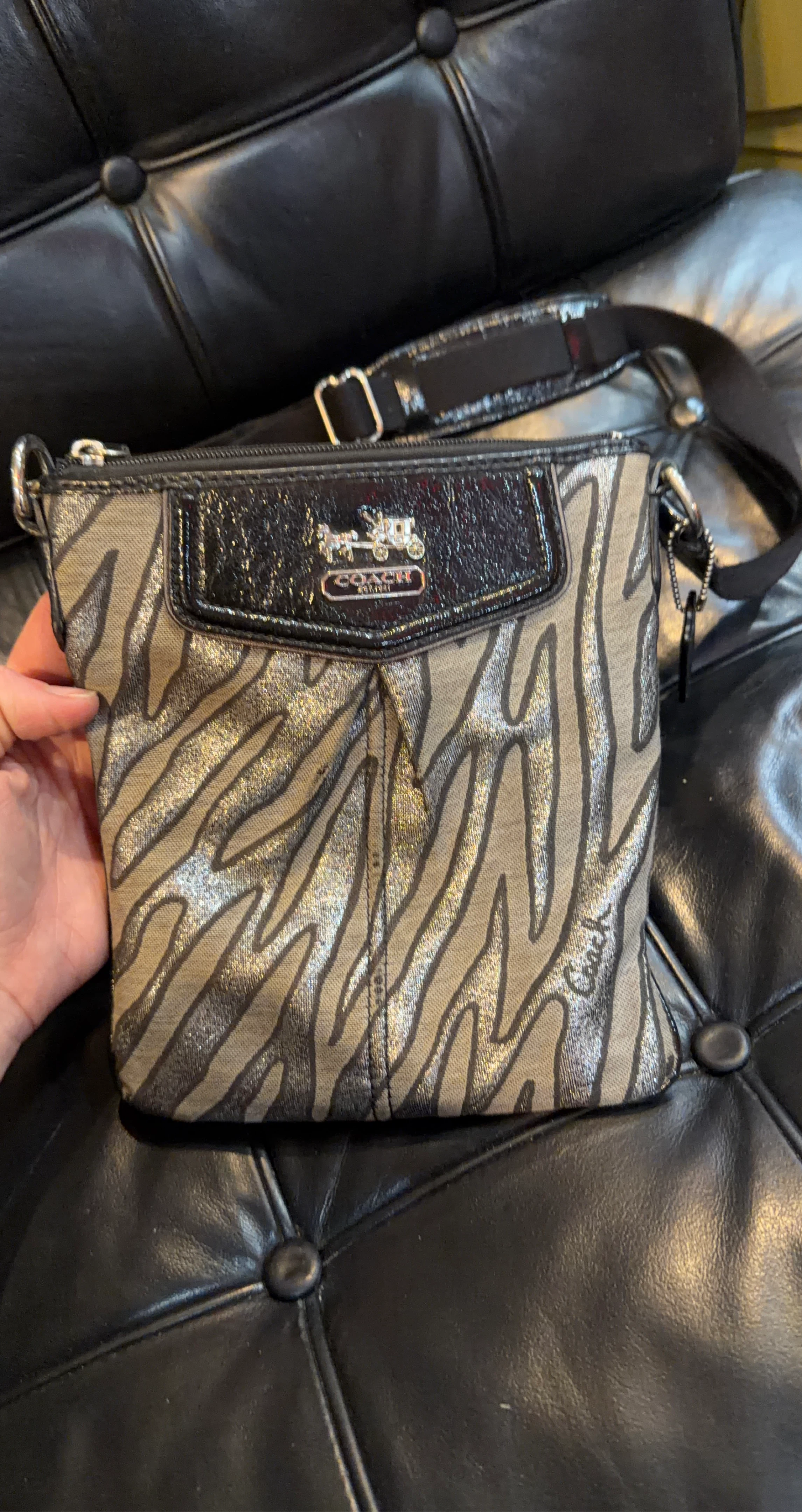 Coach Zebra Print Crossbody Bag