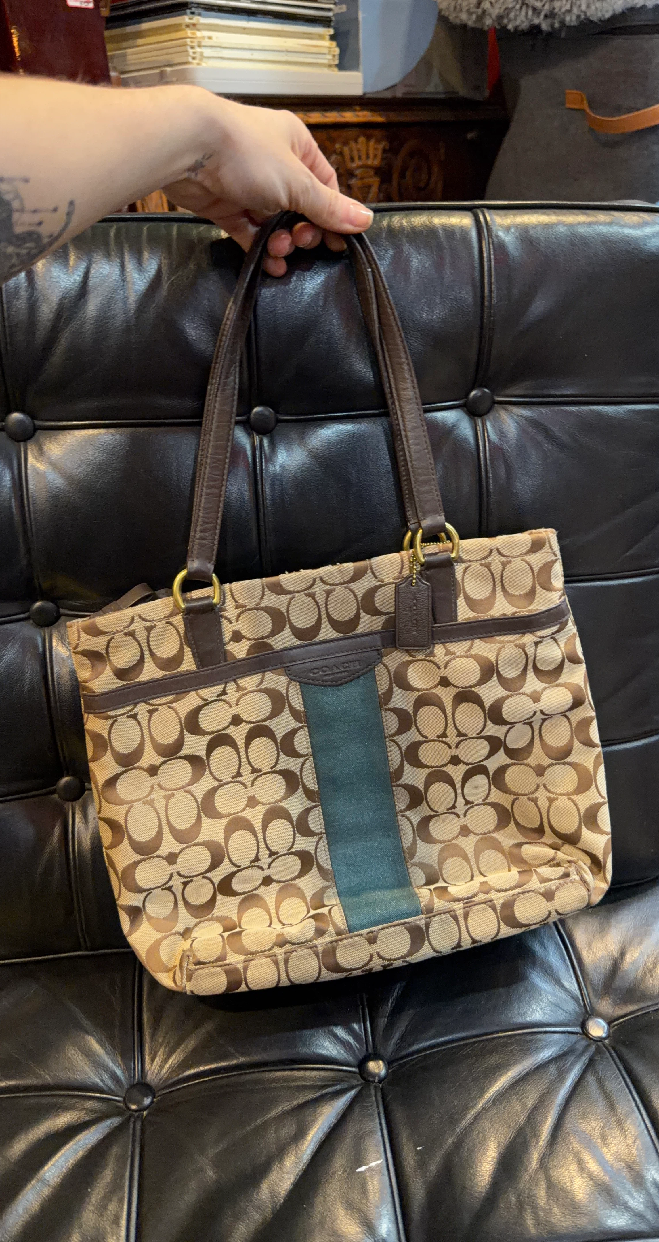 Coach Signature C Monogram Tote Bag