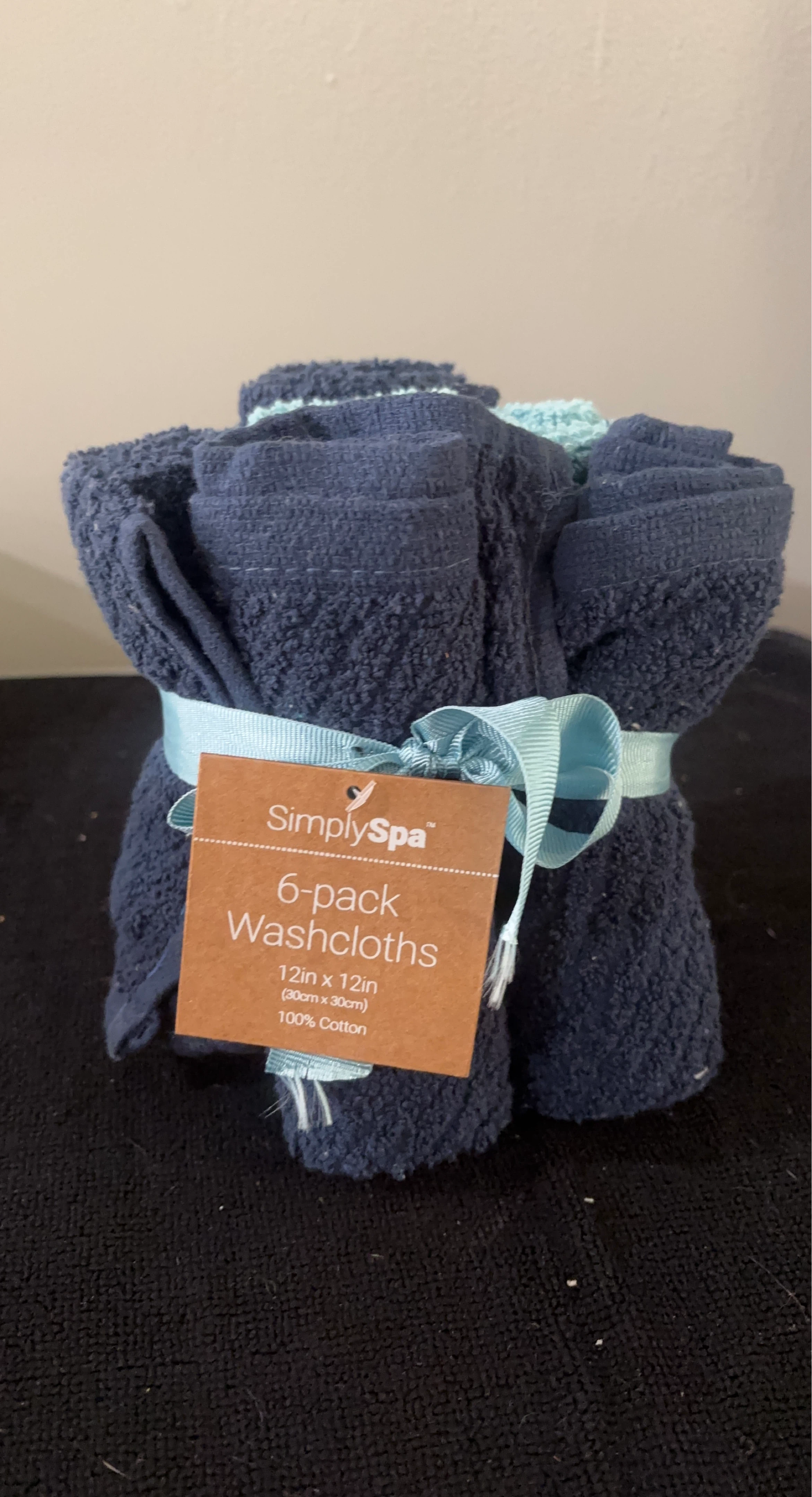 New SimplySpa 6-Pack Washcloths - 12in x 12in