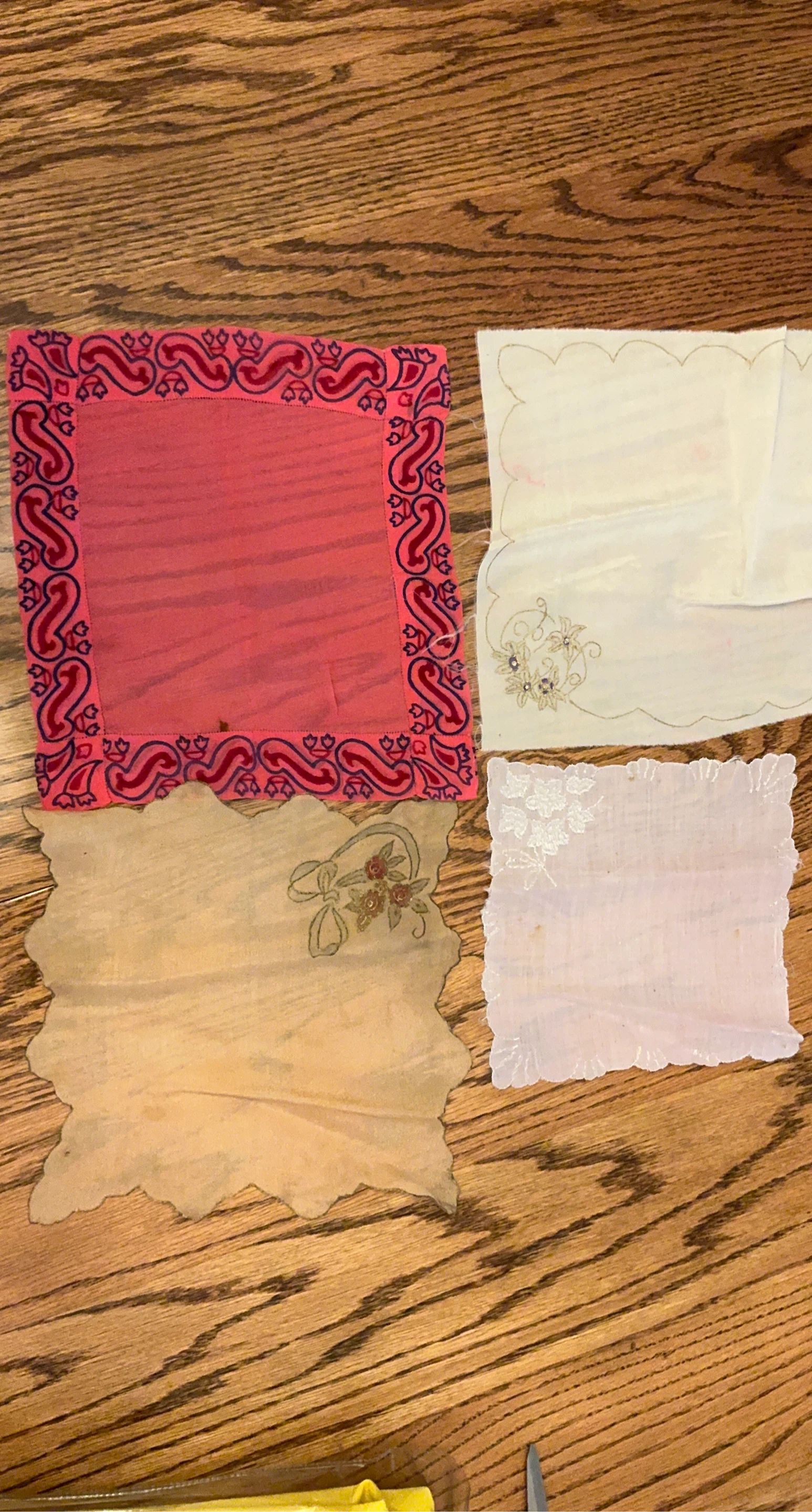 Assorted Vintage Embroidered Handkerchiefs