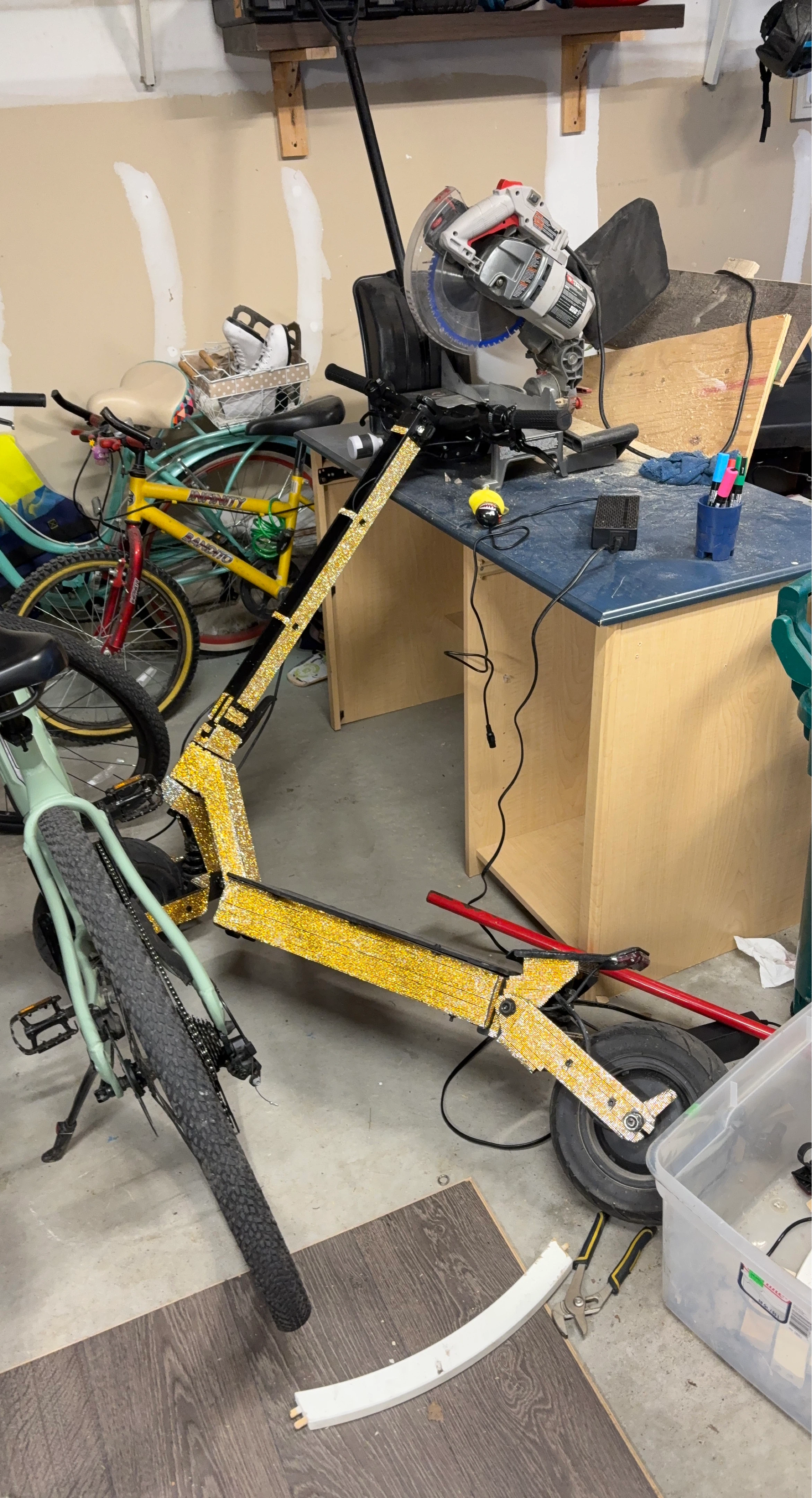 Custom Sparkly Yellow Electric Scooter