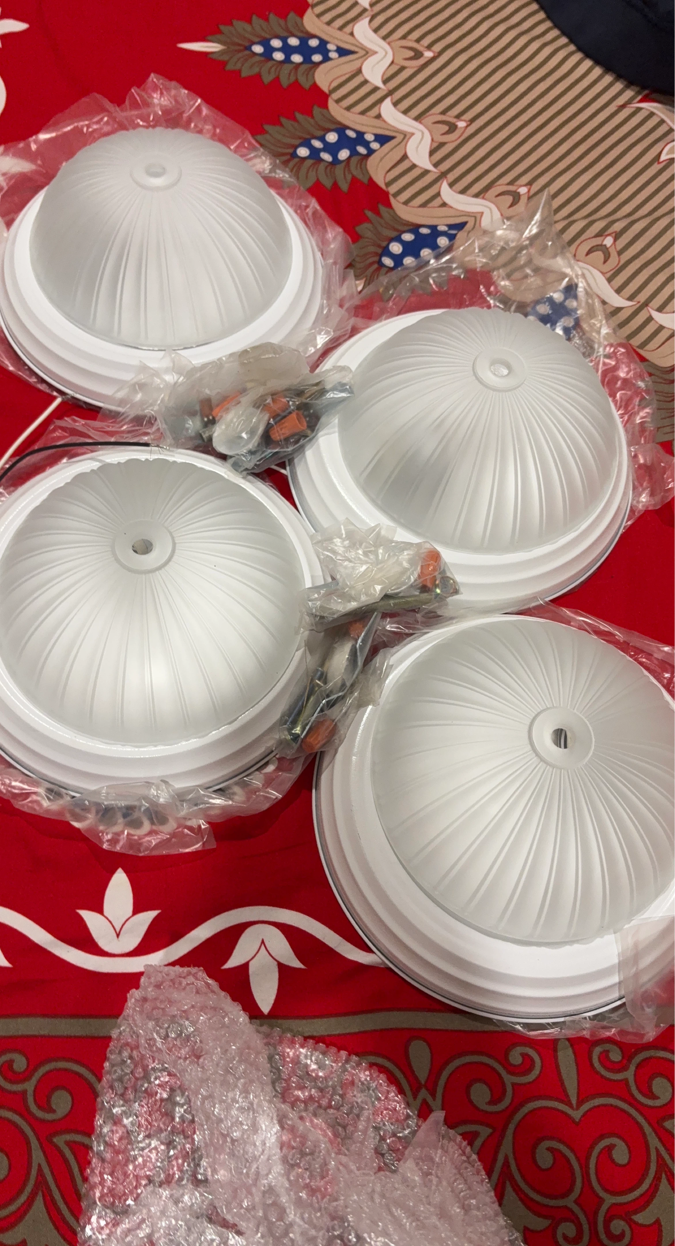 Set of 4 Frosted Dome Ceiling Lights - photo 2