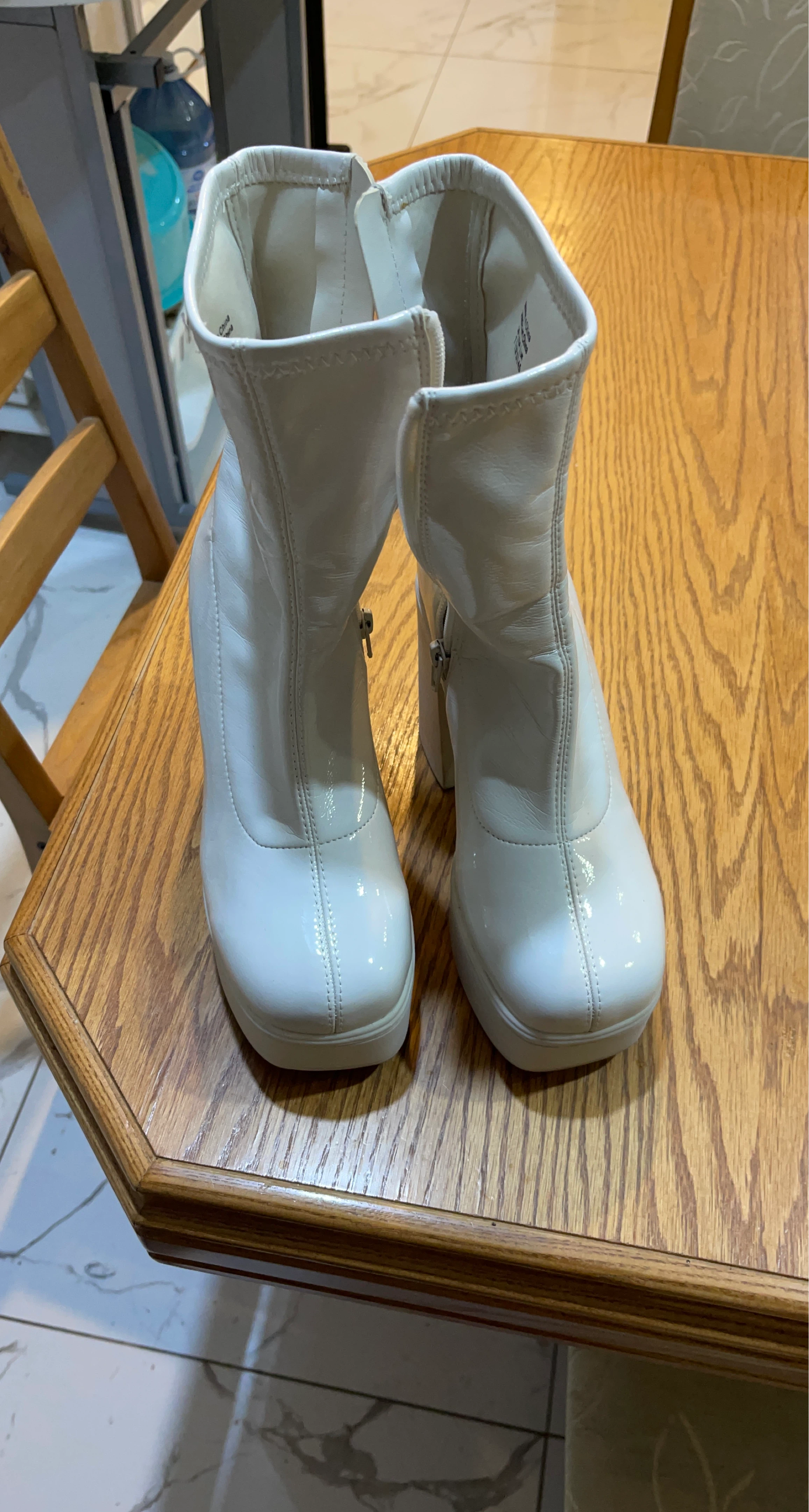 White Platform Ankle Boots