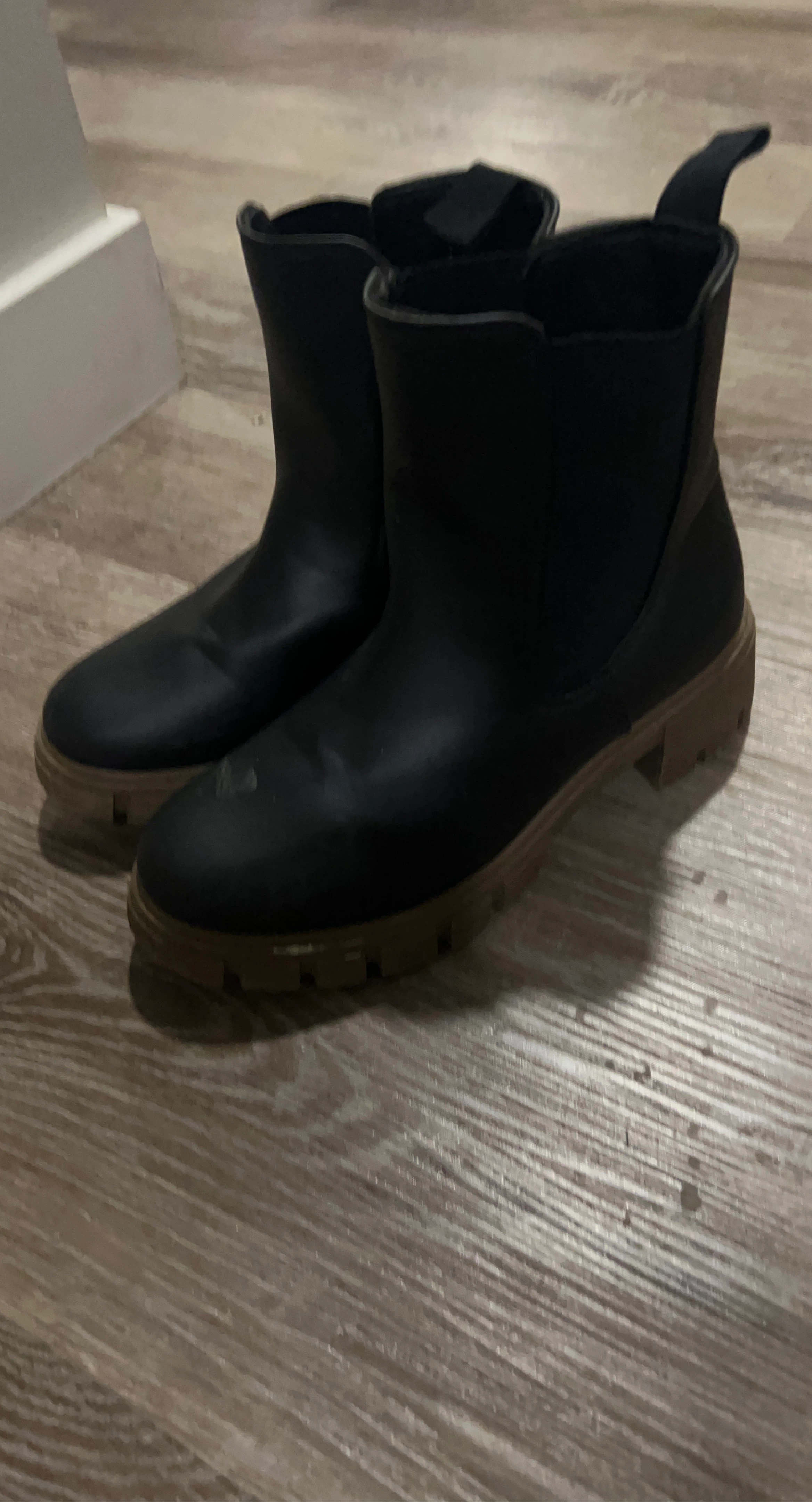 Black Chelsea Boots with Chunky Sole