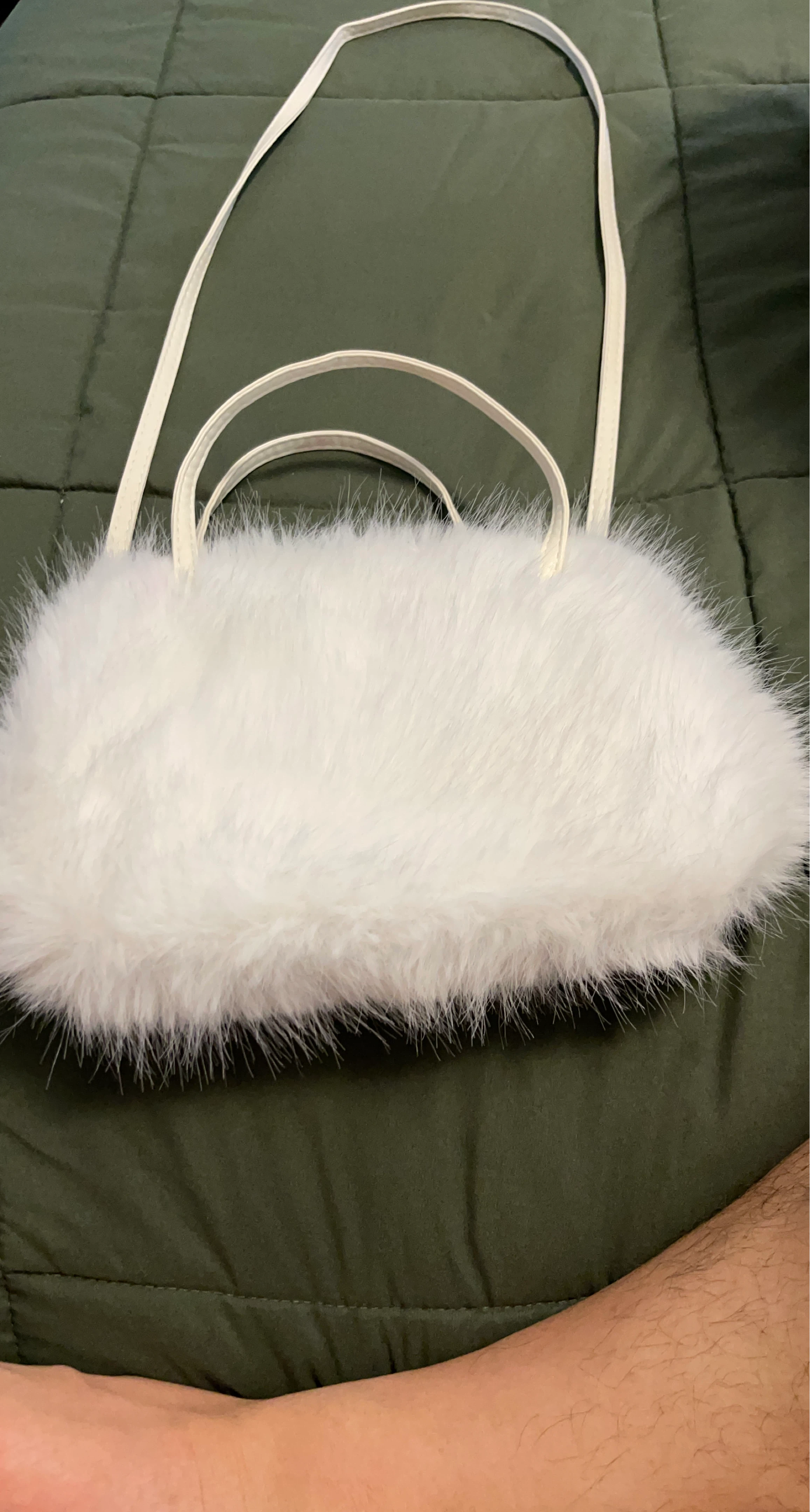 White Faux Fur Purse