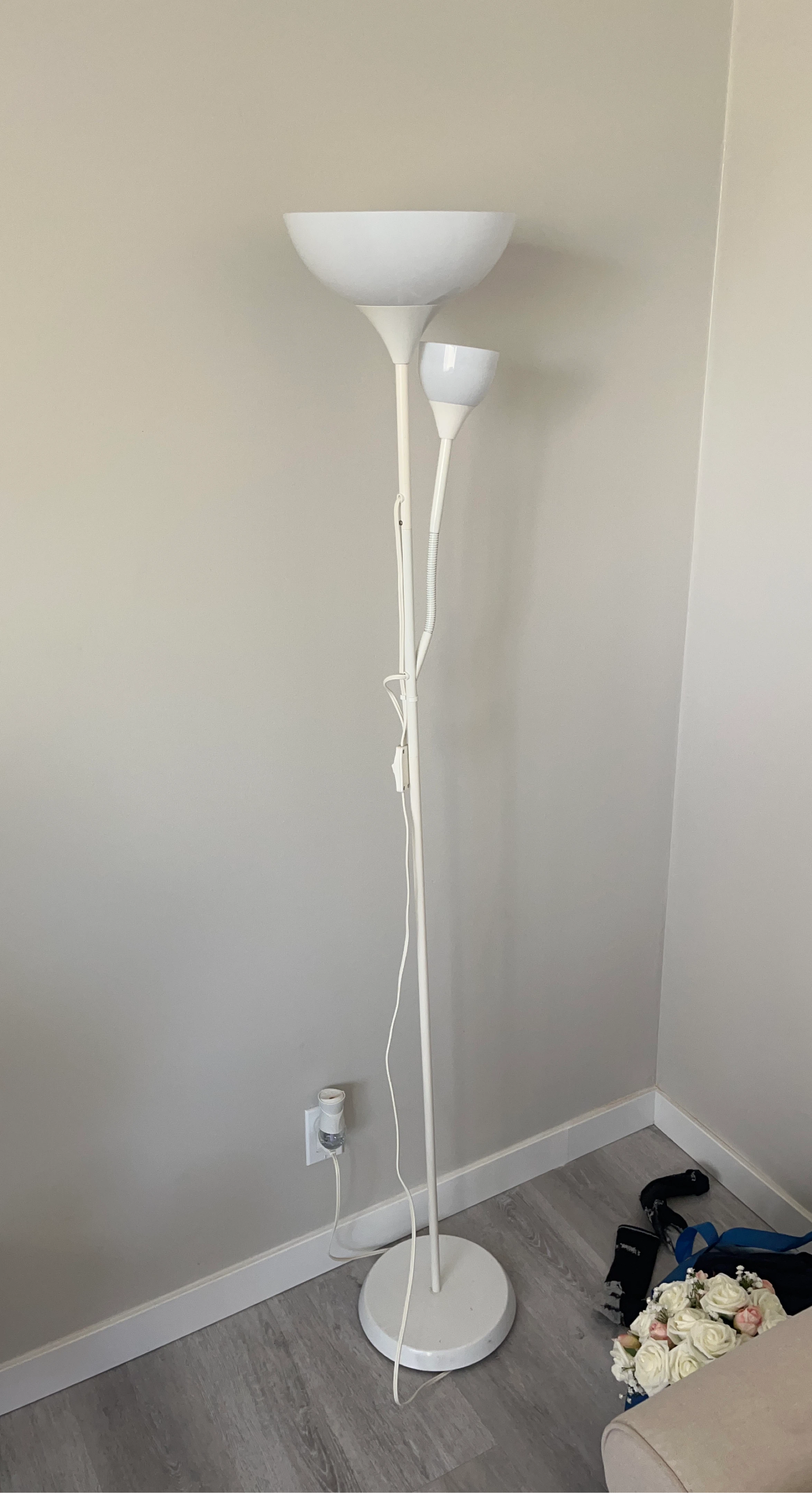White Double Head Floor Lamp