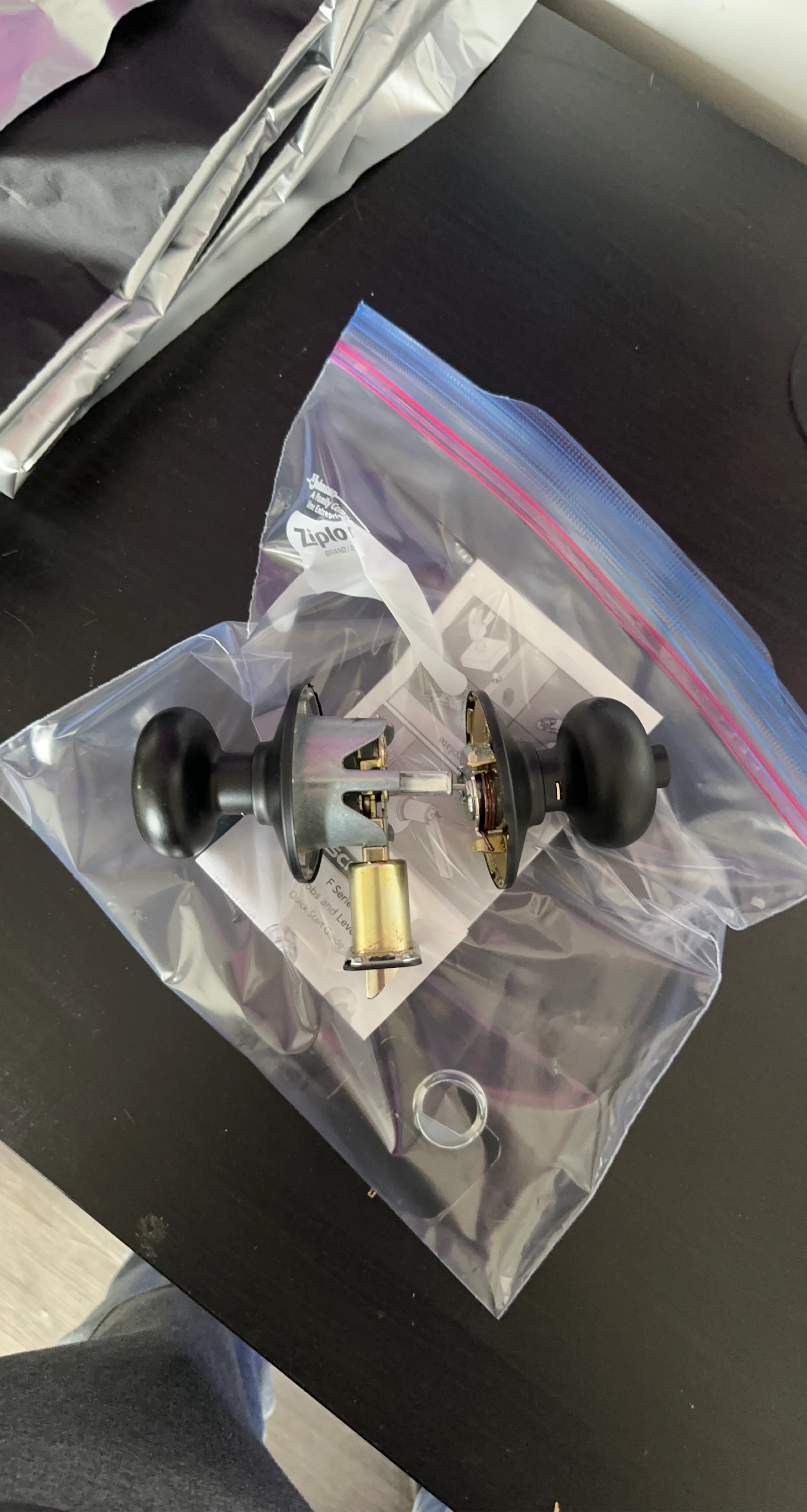Locking bedroom door handle