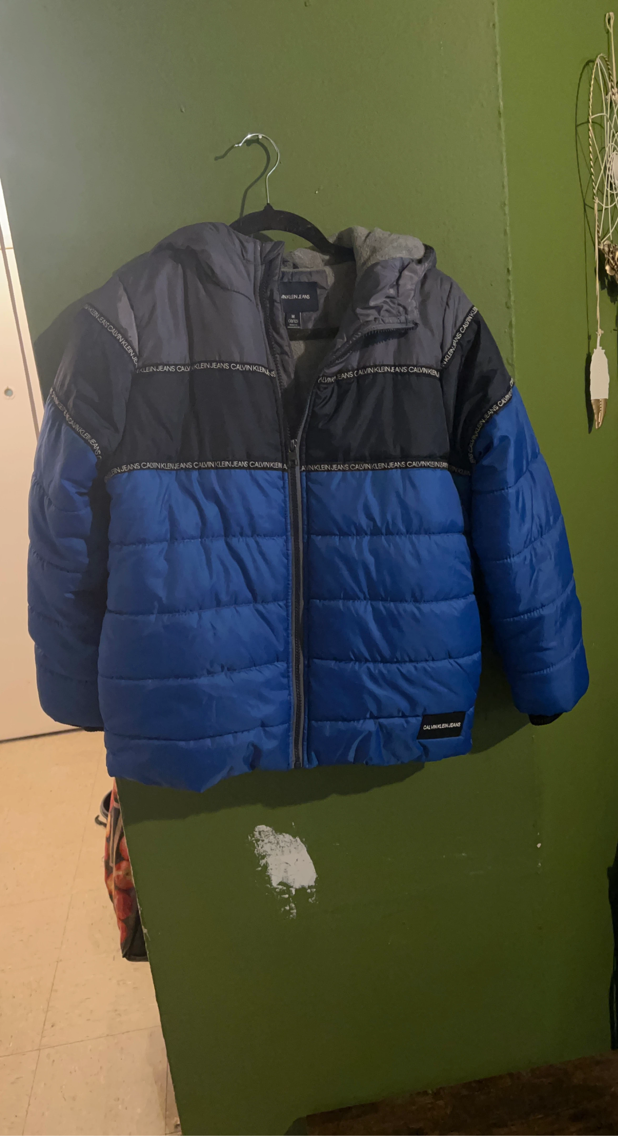 Calvin Klein Jeans Puffer Jacket Blue & Black Size M