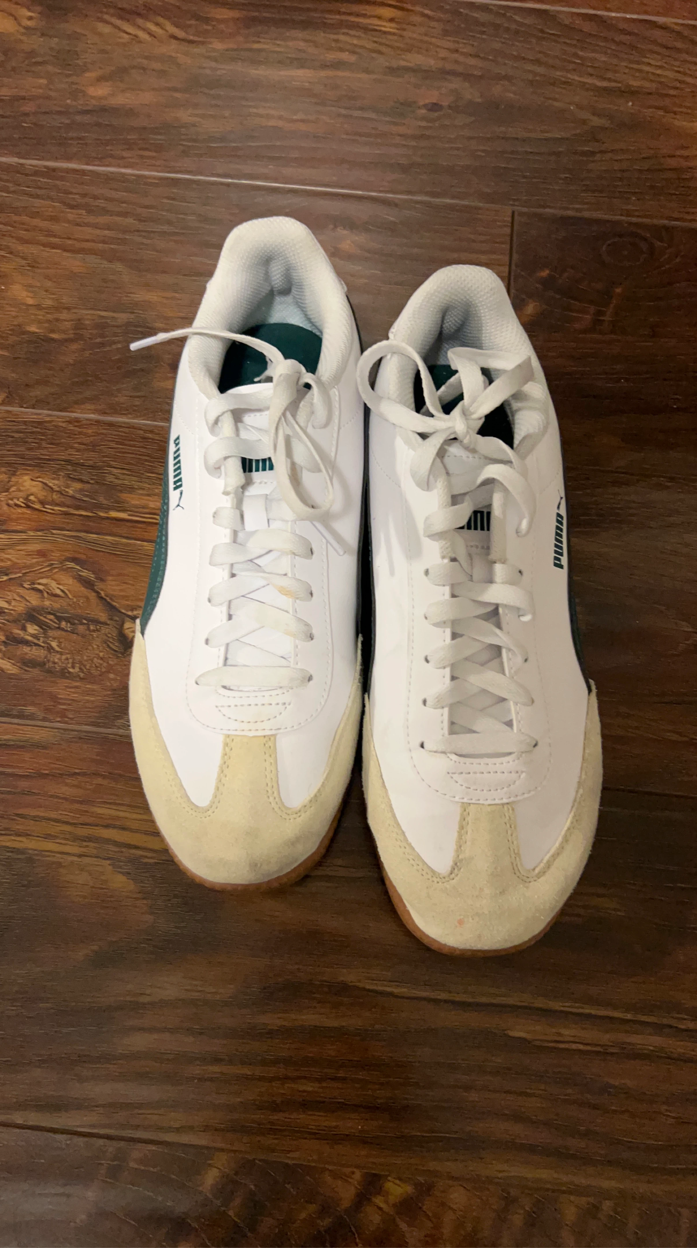 Puma White & Green Sneakers
