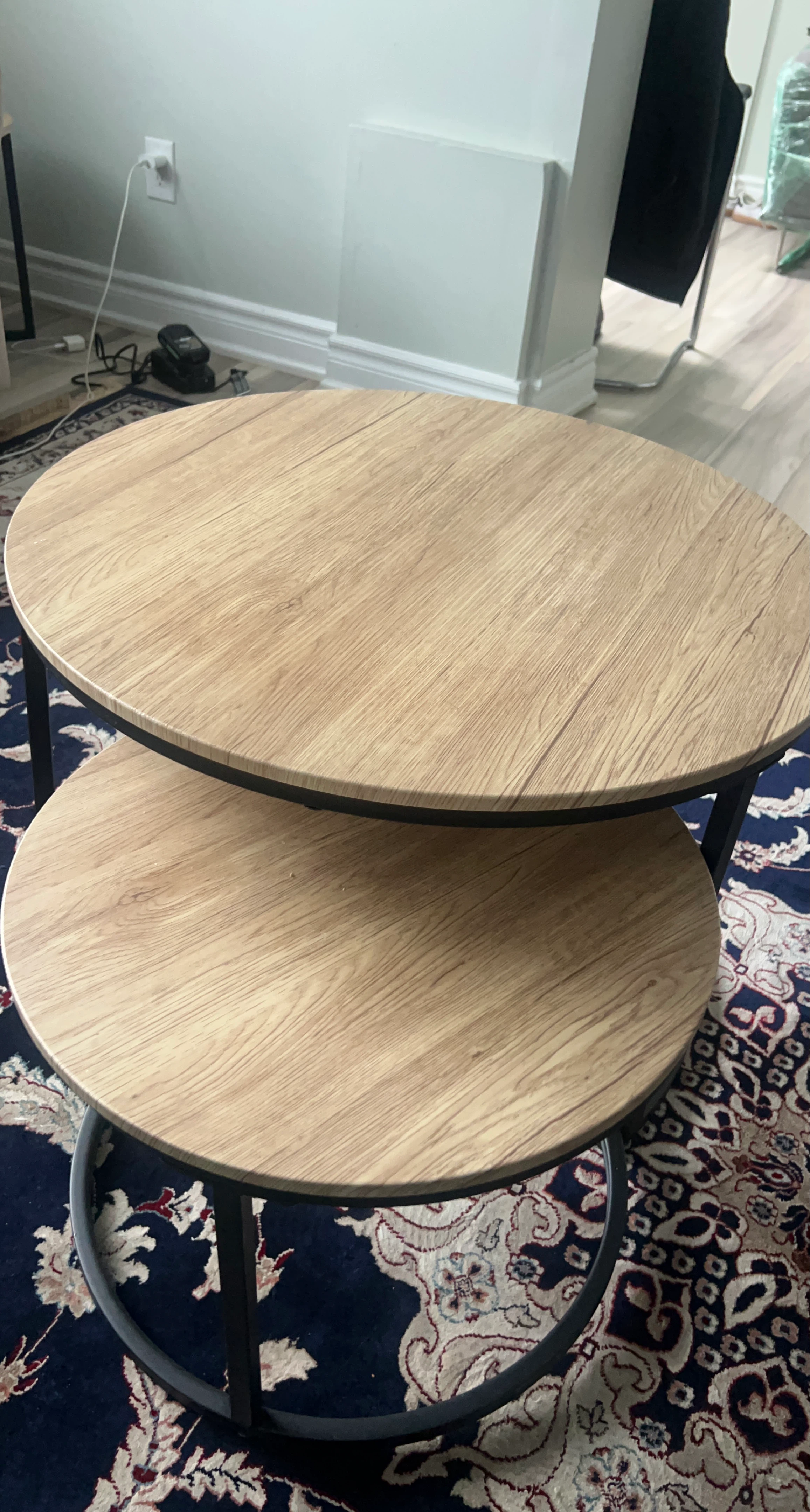 Nesting Round Coffee Tables - Wood Look