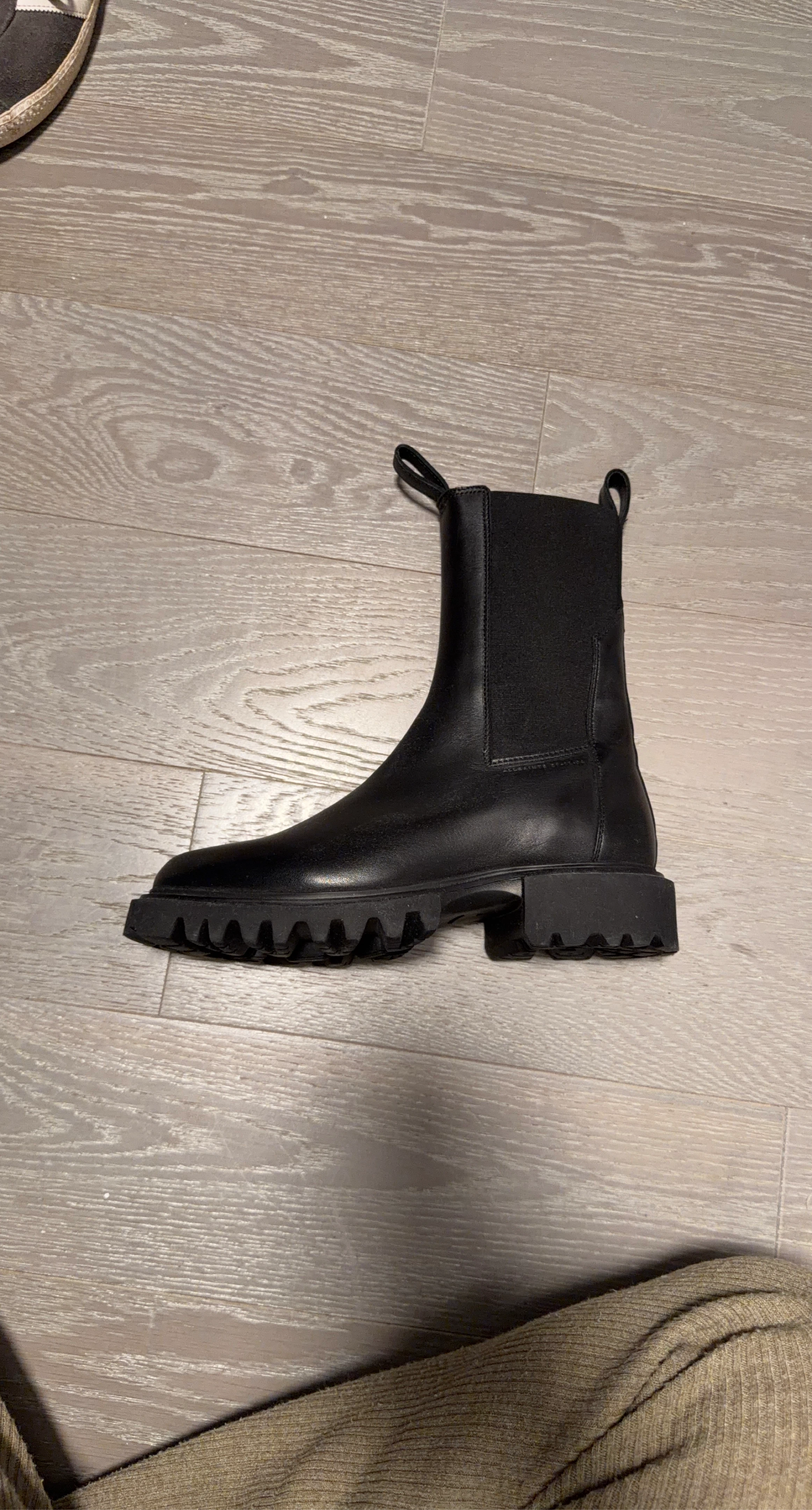 Black Leather Chelsea Boots