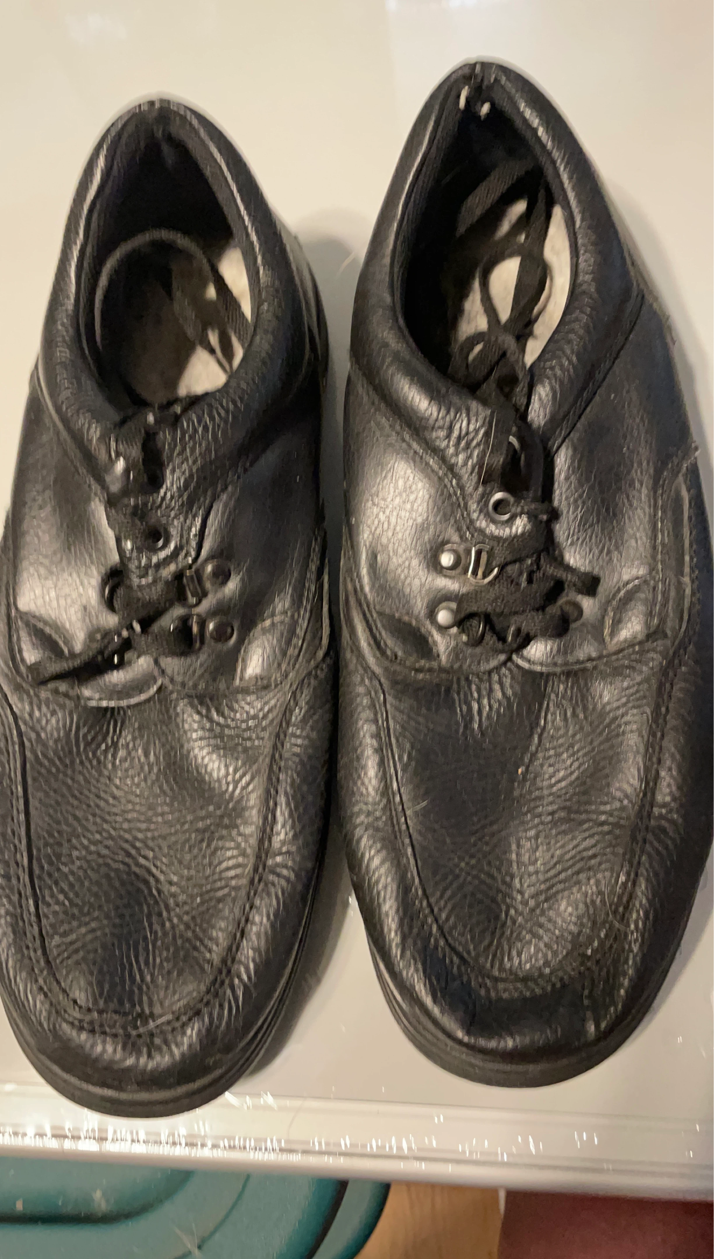 Black Leather Lace-Up Shoes