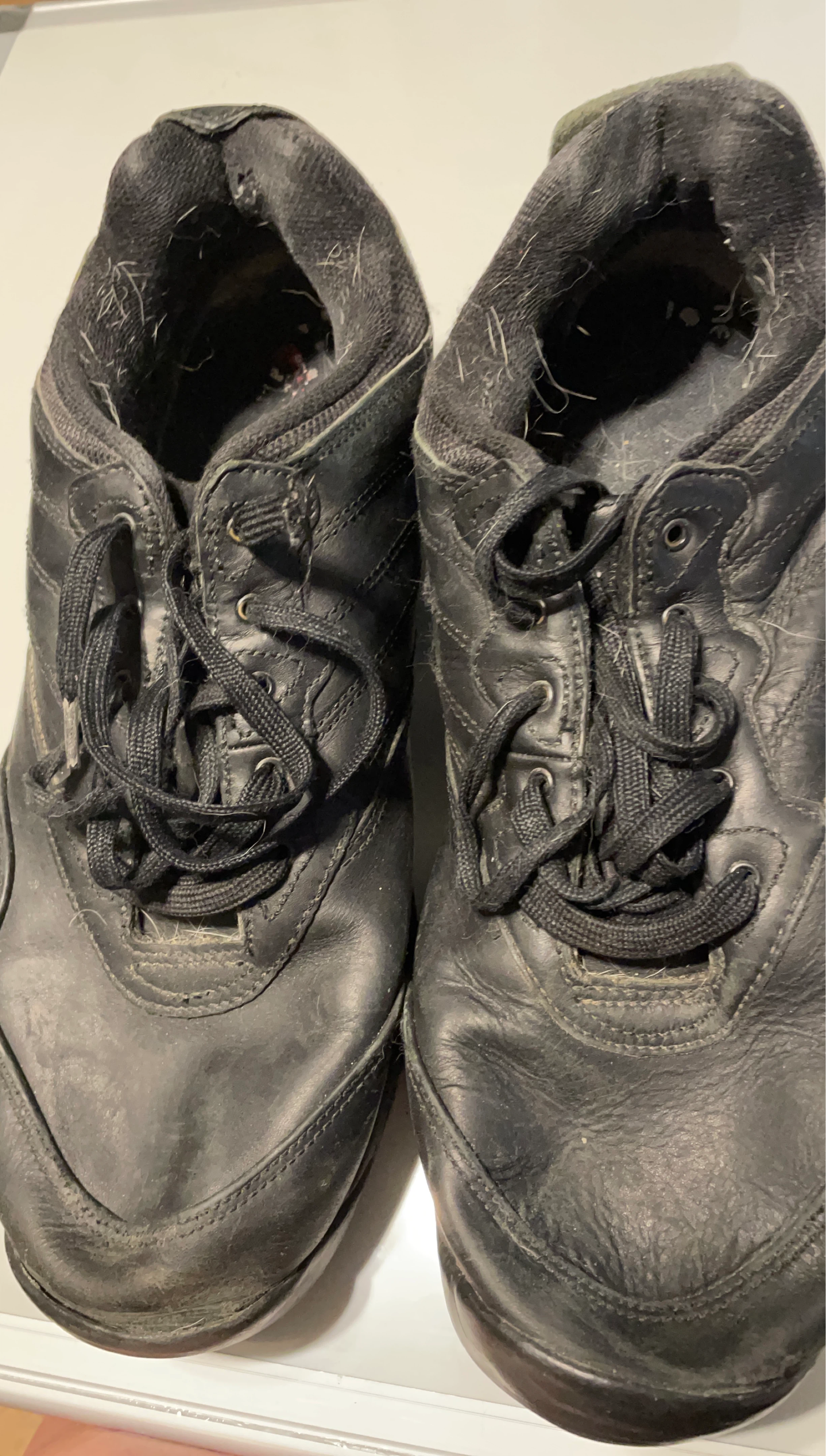 Black Leather Lace-Up Shoes