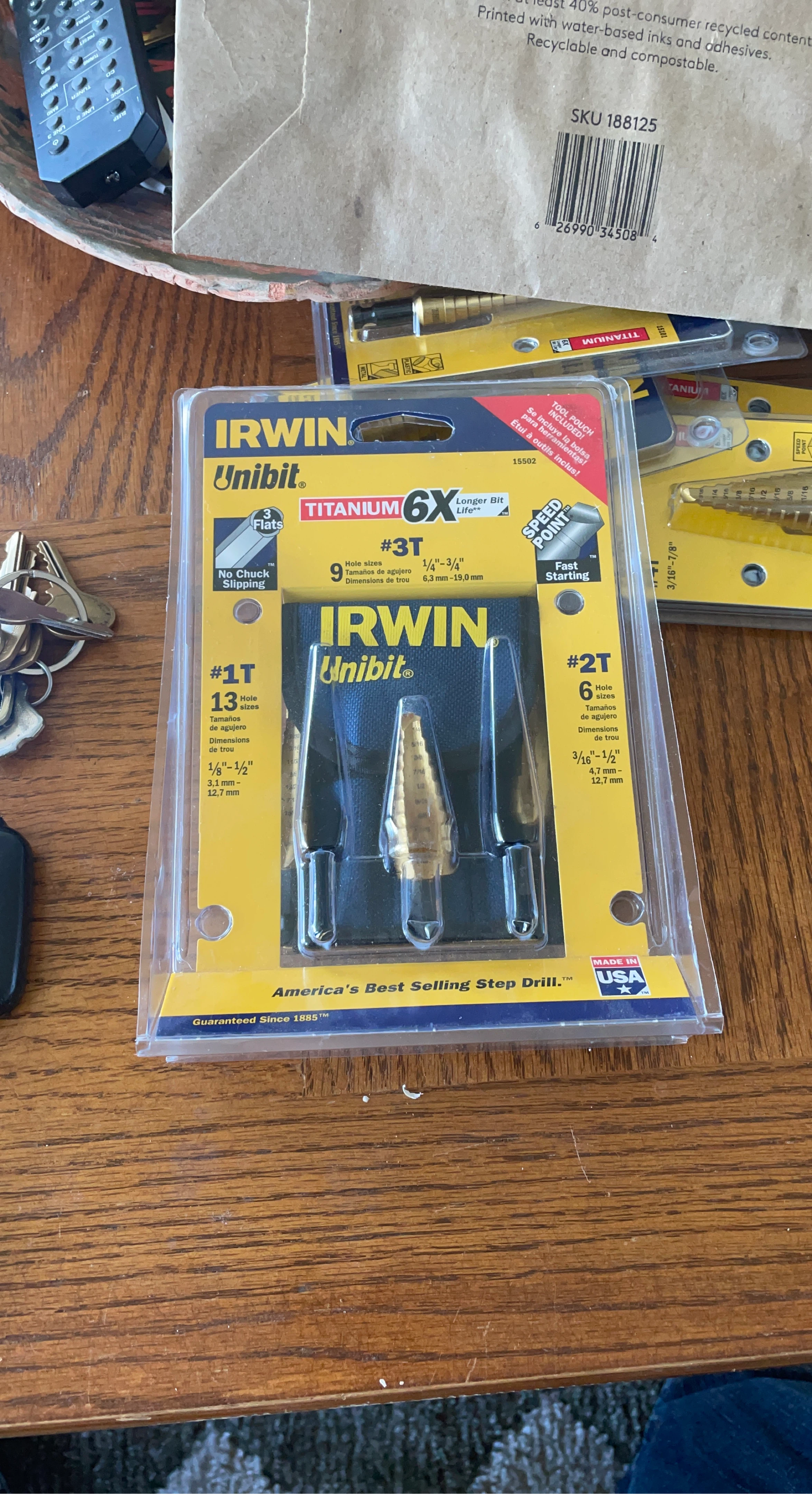 IRWIN Unibit Titanium Step Drill Bit Set