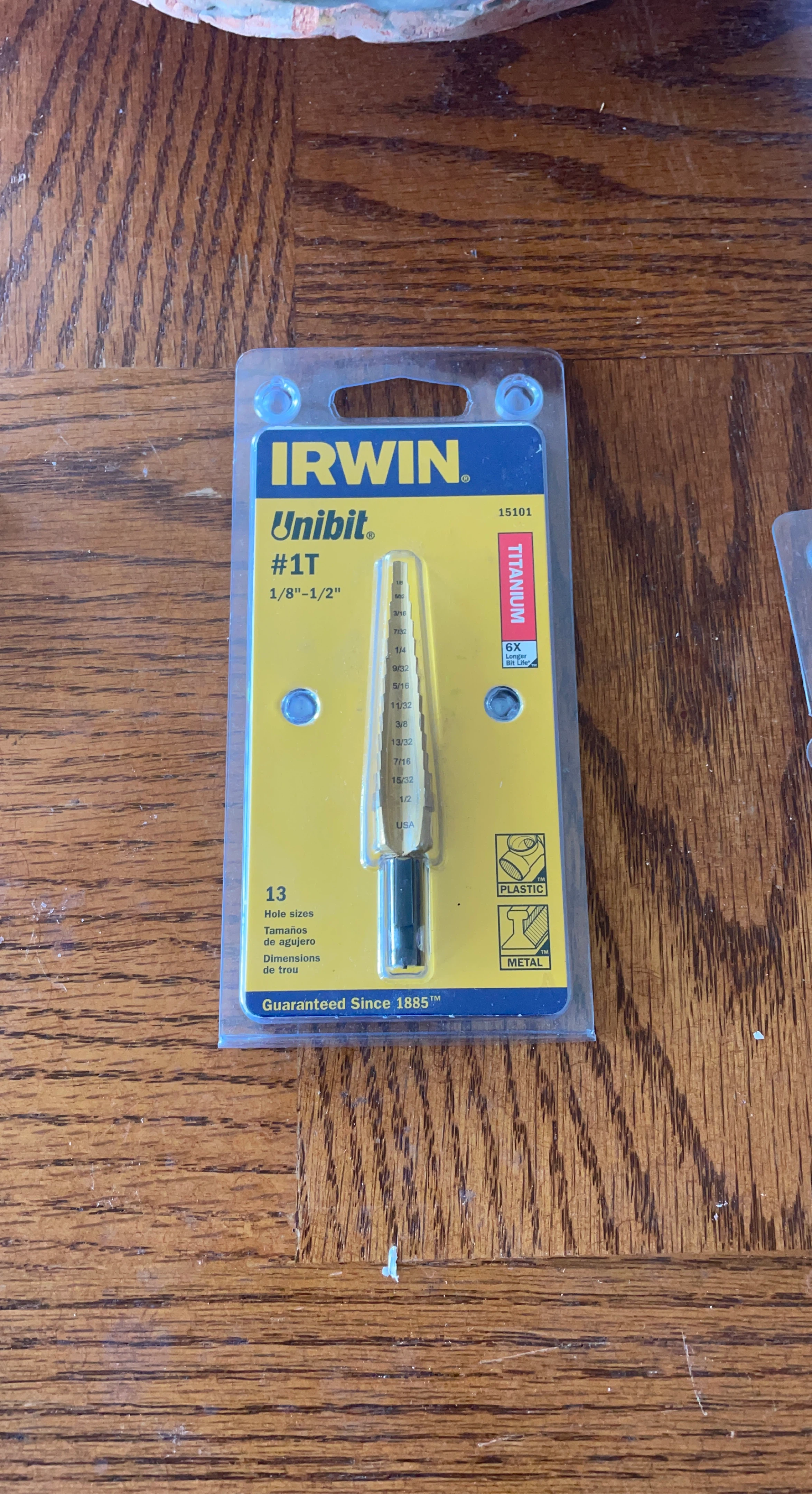 IRWIN Unibit #1T Step Drill Bit 1/8"-1/2"