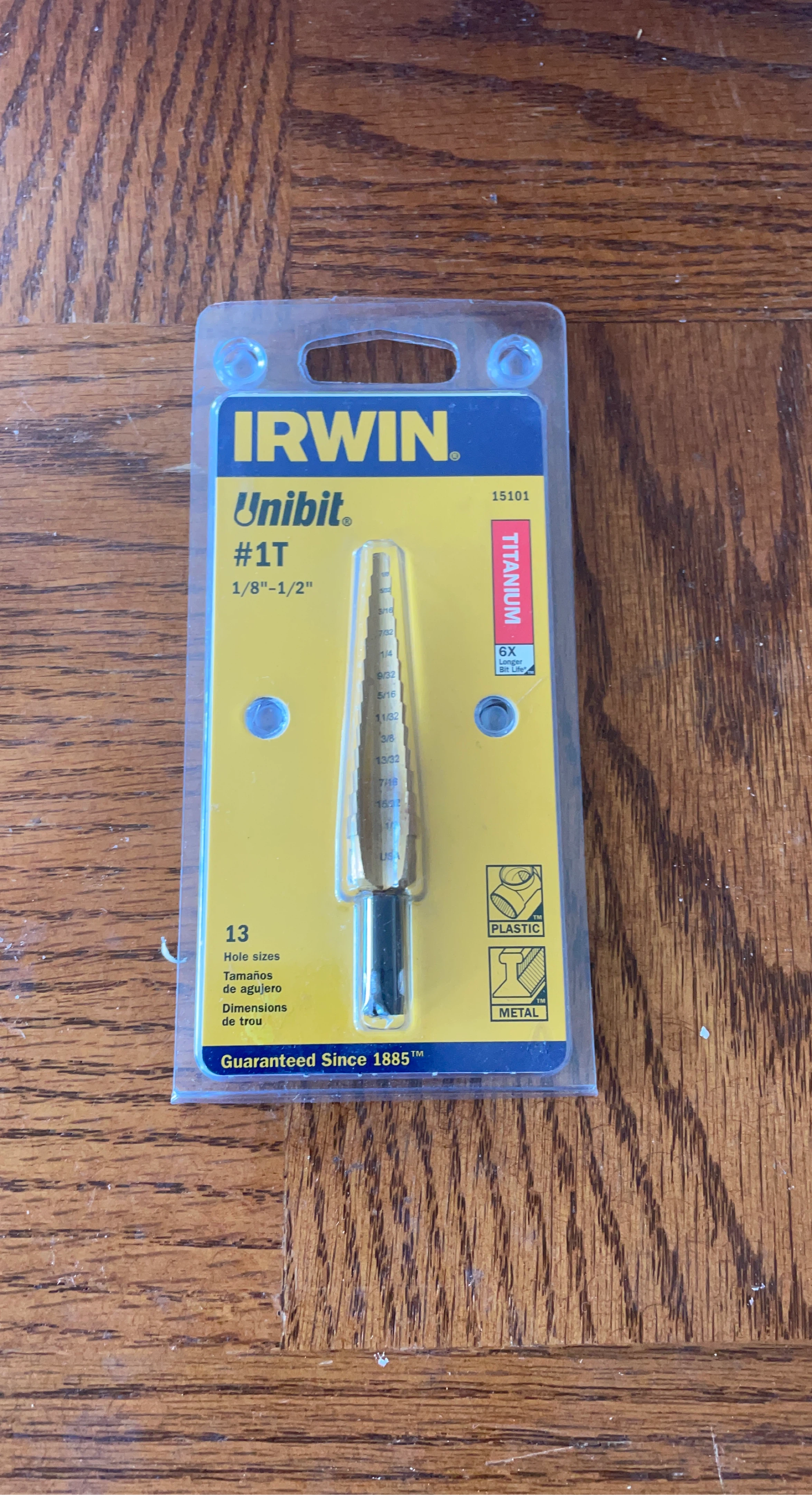 IRWIN Unibit #1T Step Drill Bit 1/8"-1/2"