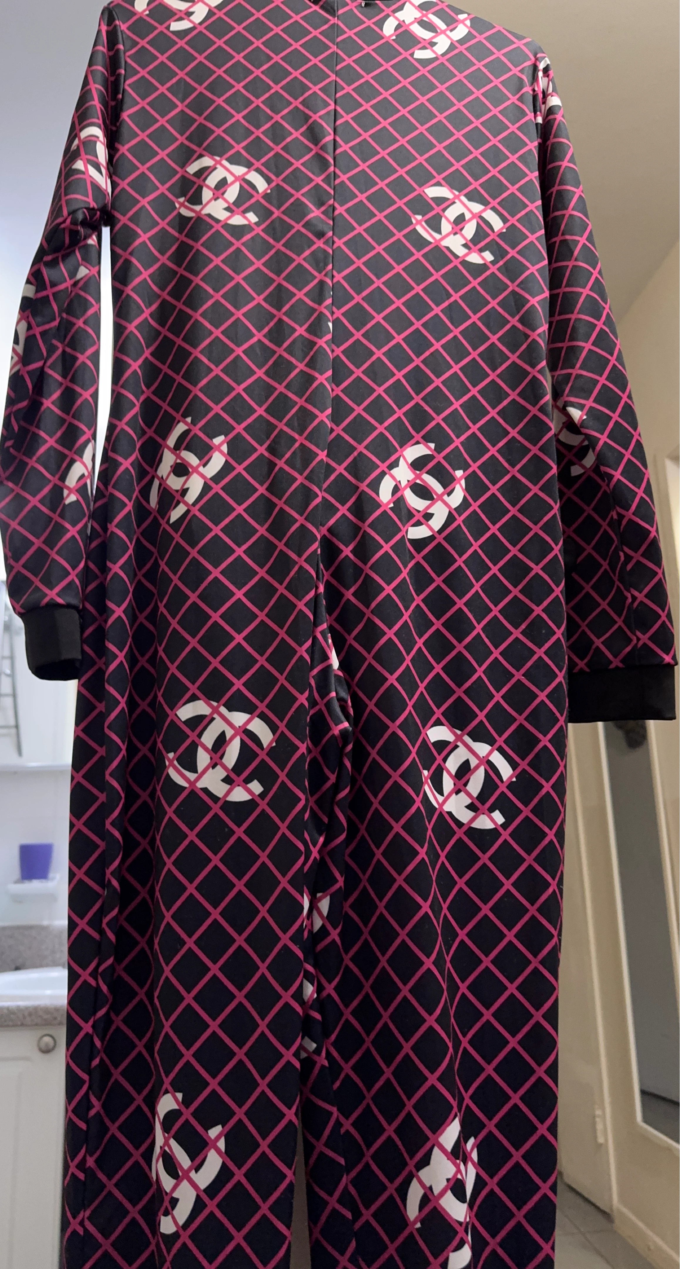 Chanel Pink & Black CC Logo Jumpsuit