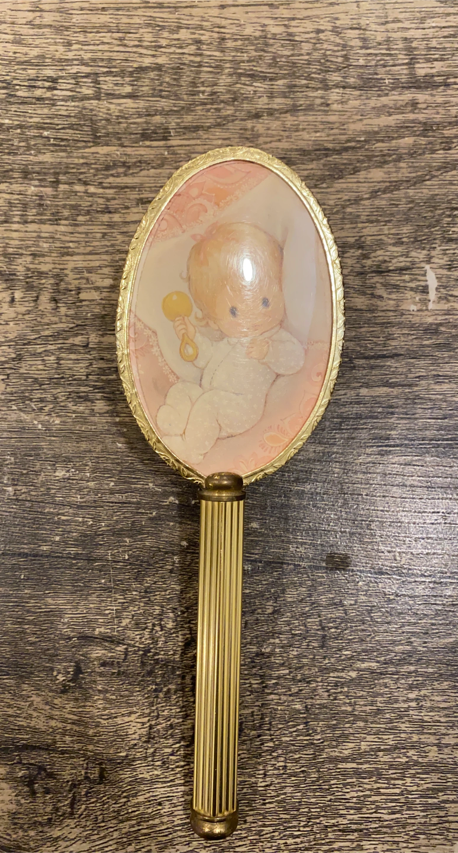 Vintage Gold-tone Baby Brush