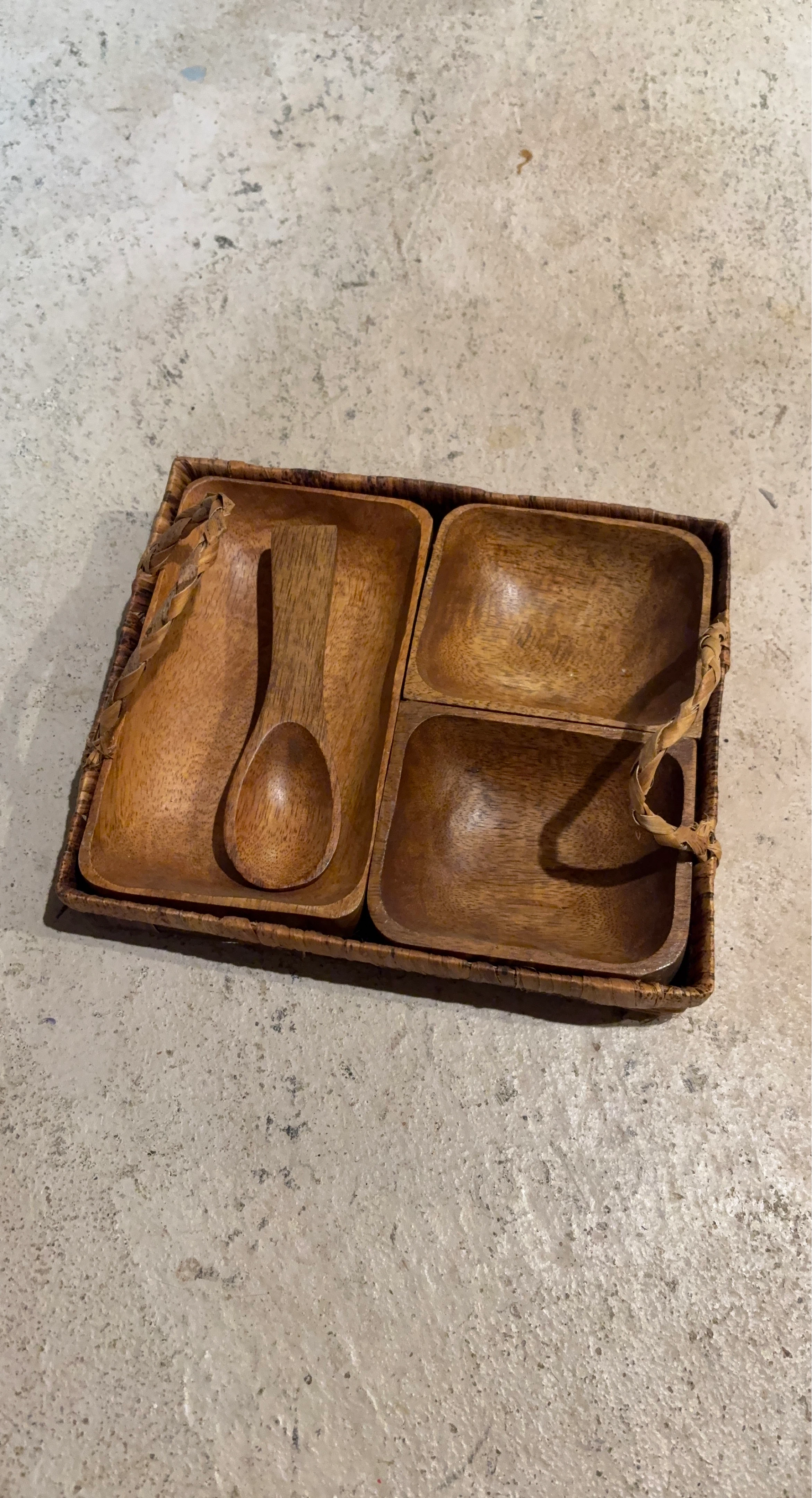 Wooden Serving Tray with Spoon