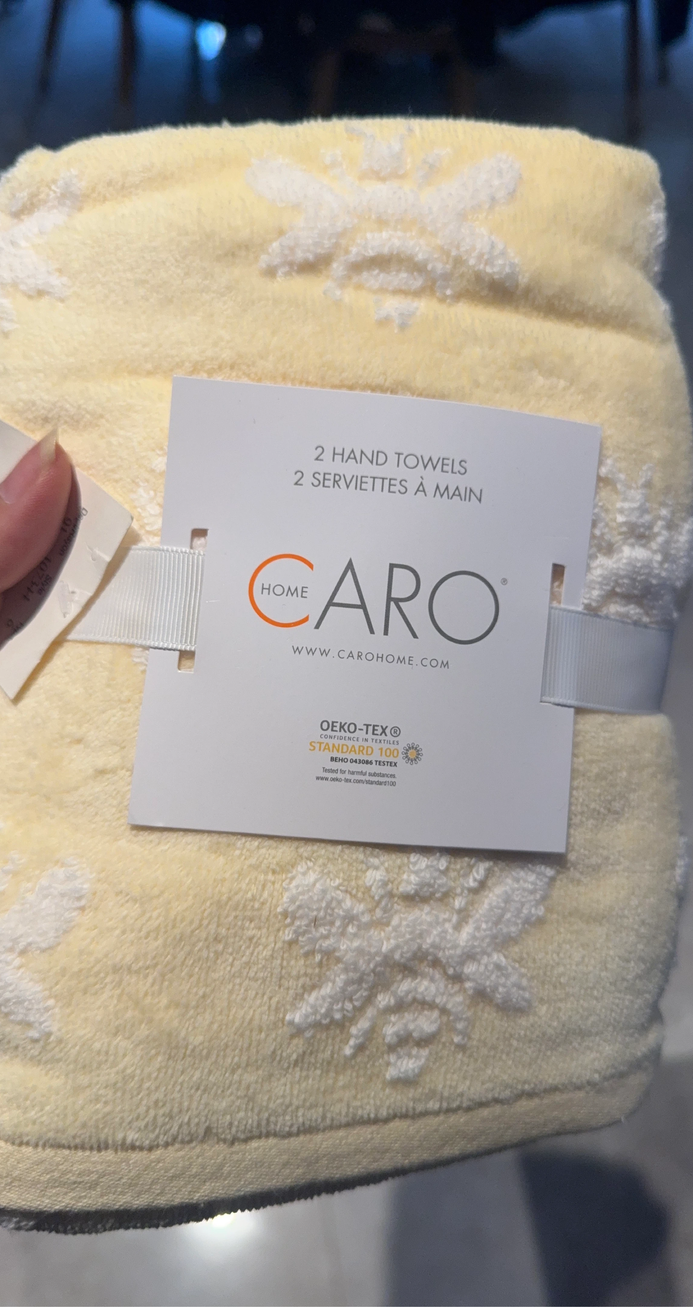 2 Hand Towels - Yellow