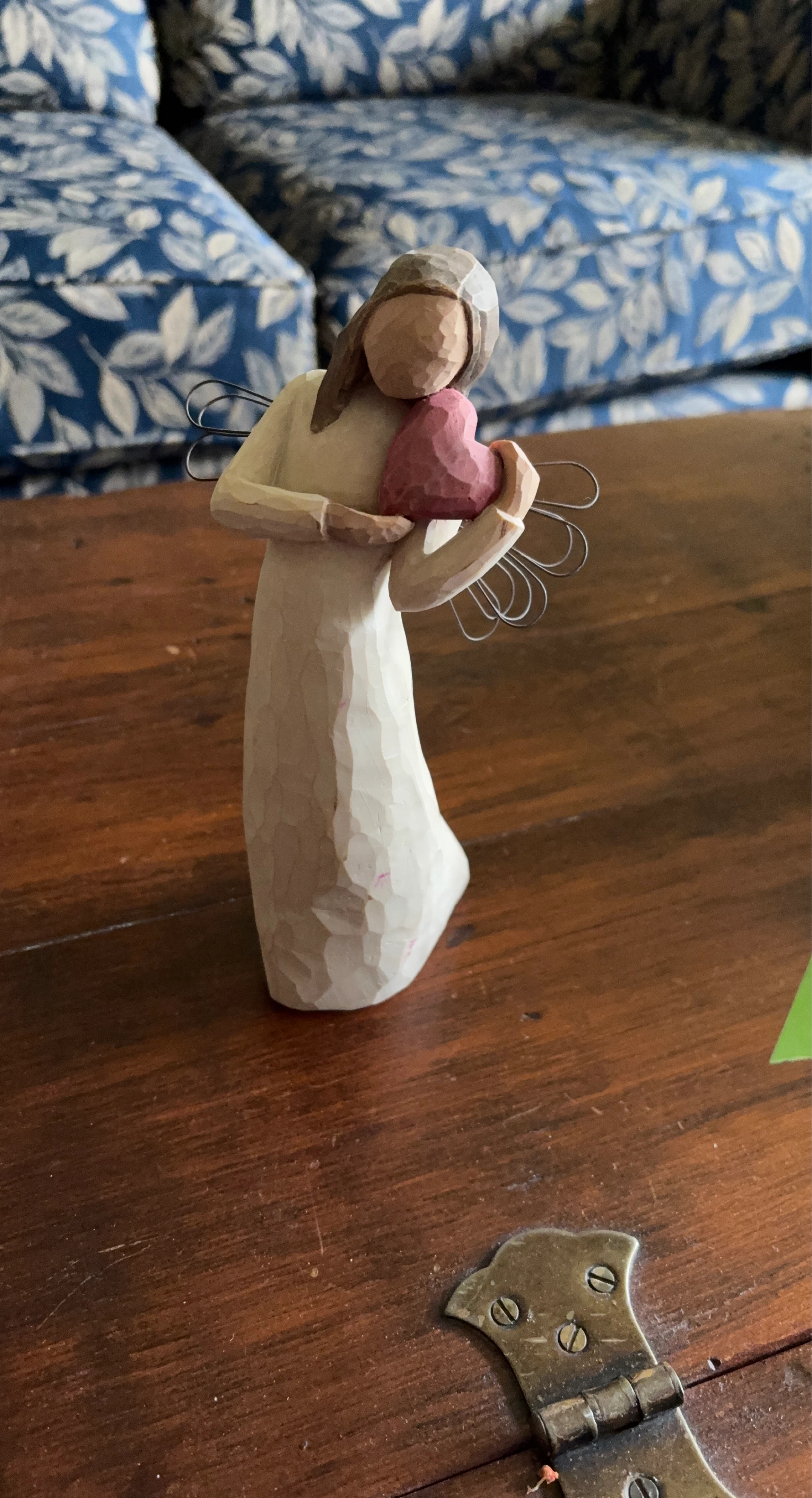 Willow Tree Angel Holding Pink Heart Figurine