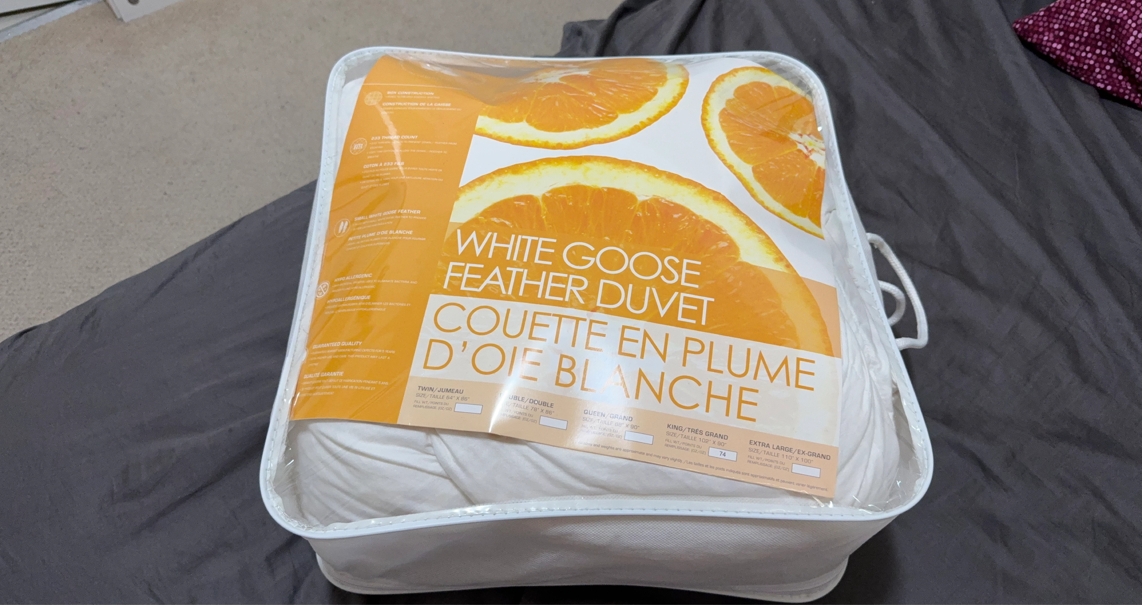 White Goose Feather Duvet - King Size